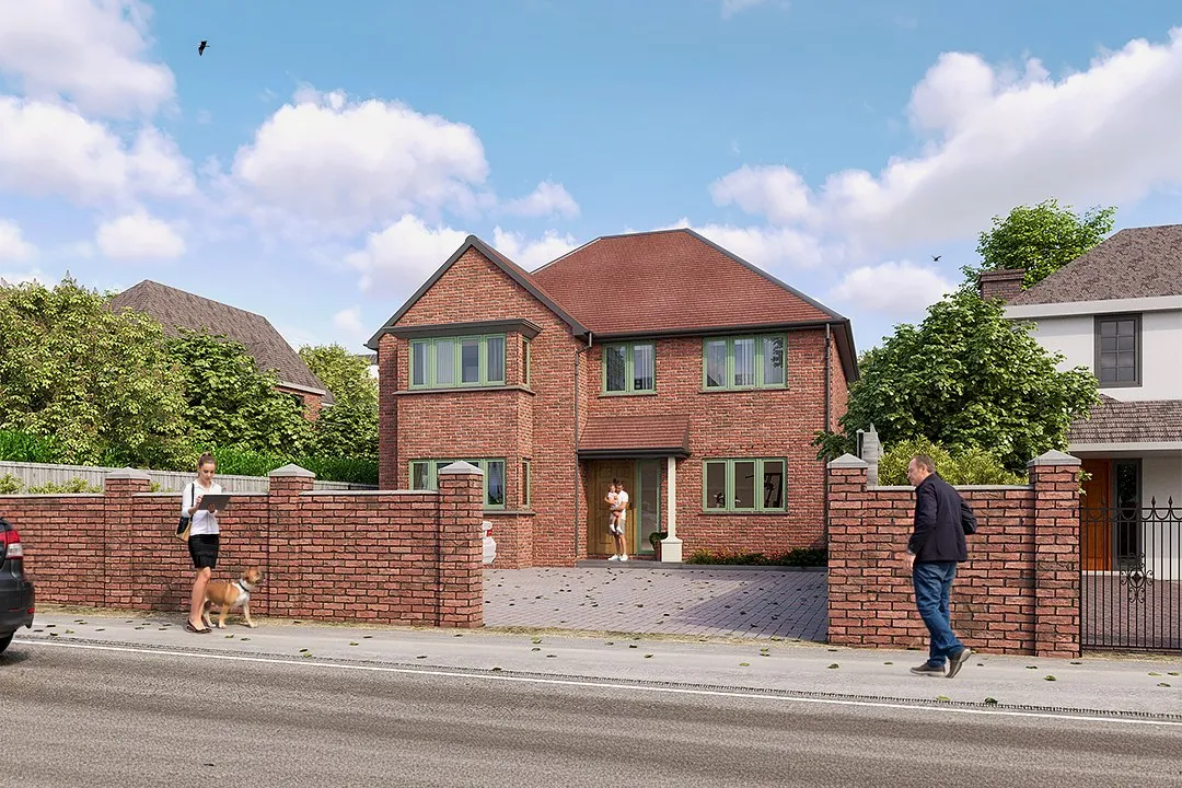 British Red Brick Traditional — residential 3D rendering by Praxis Studio