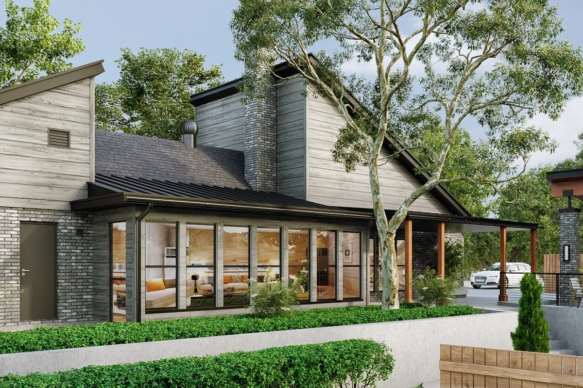 Contemporary Australian Home — residential 3D rendering by Praxis Studio