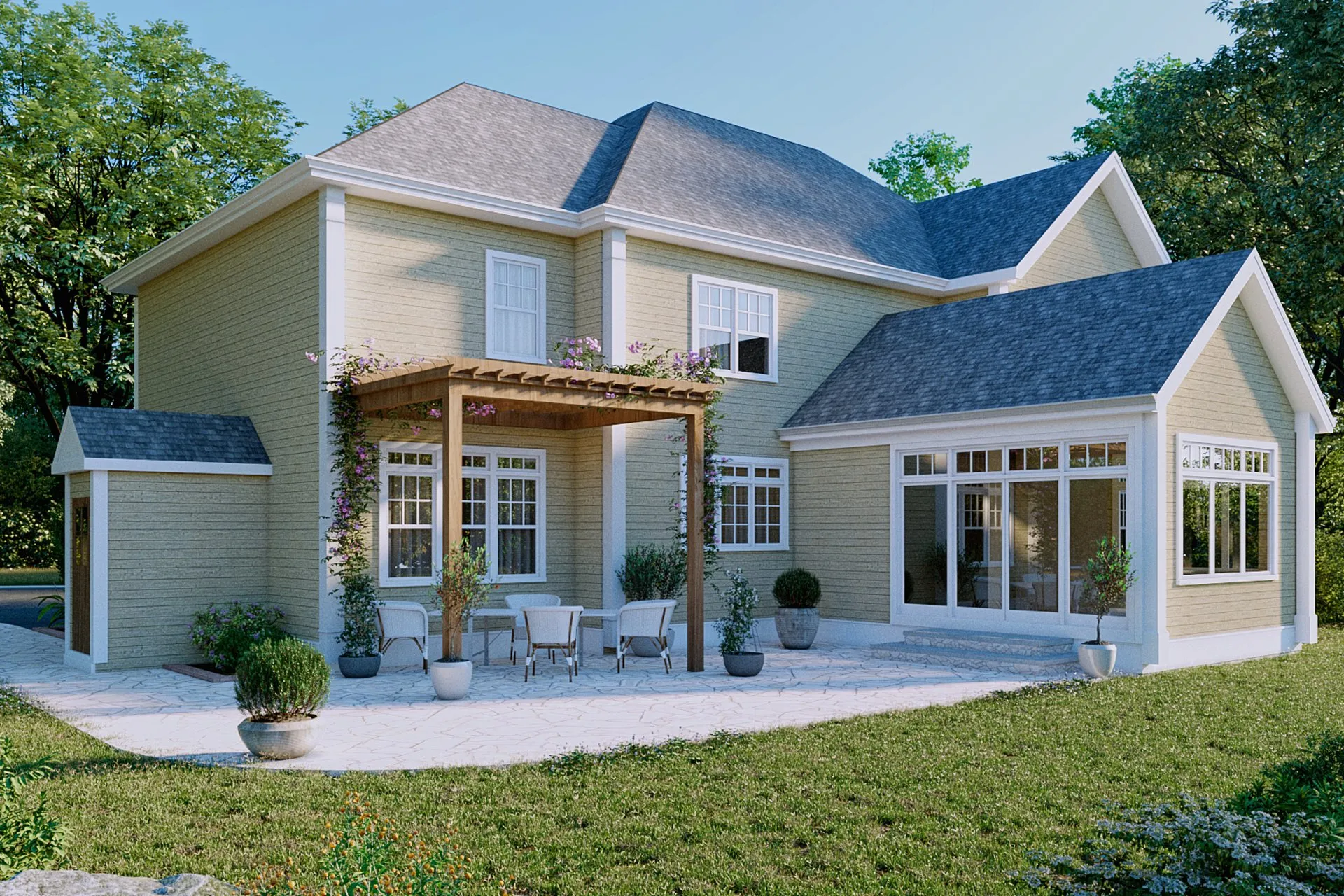 Cream Traditional 24 — residential architectural visualization, view 1