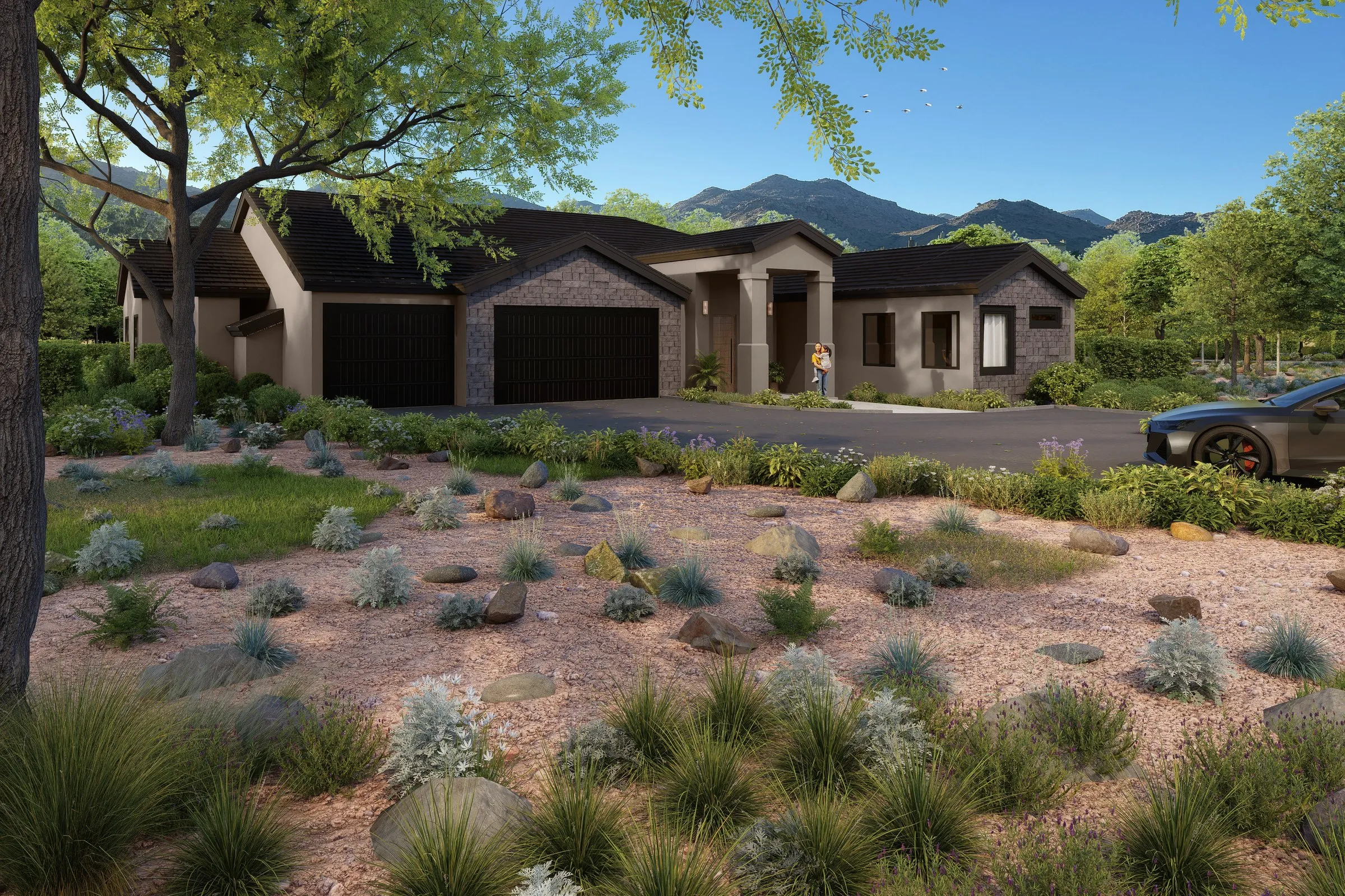 Desert Ranch 111 — residential 3D rendering by Praxis Studio