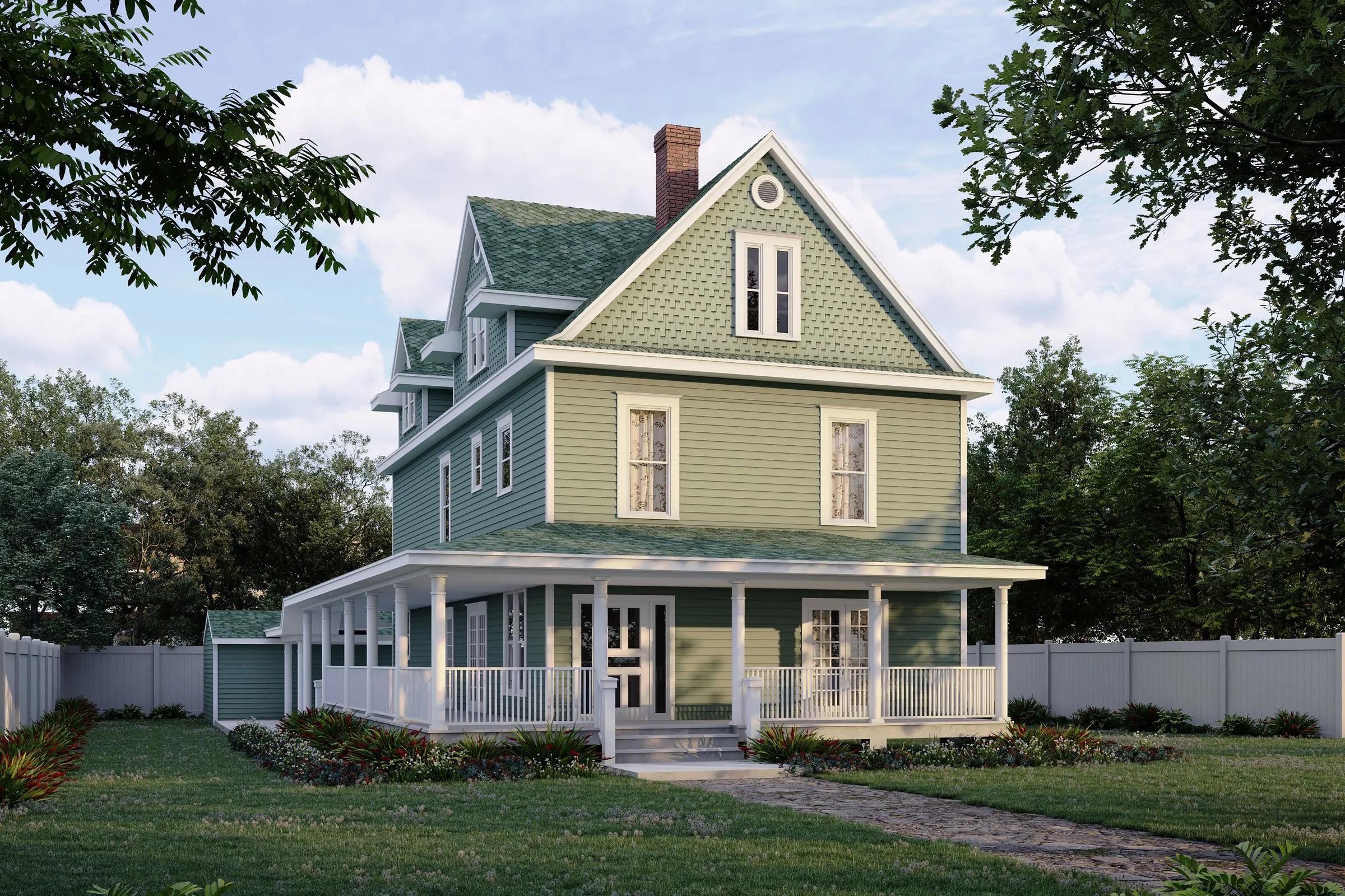 Dunedin Historic Renovation — residential 3D rendering by Praxis Studio
