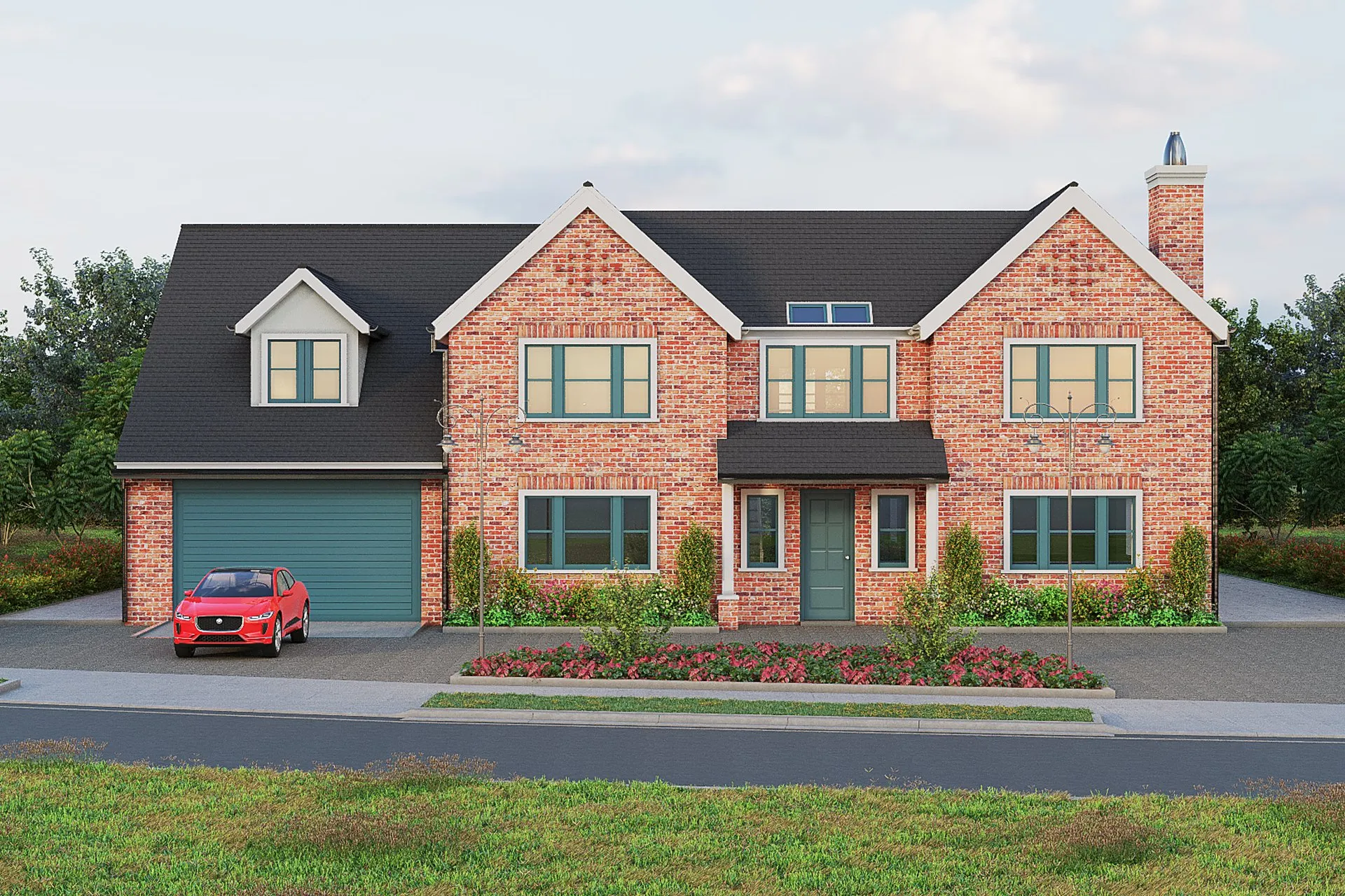 English Brick Estate — Case Study — luxury residential architecture visualization detail 2