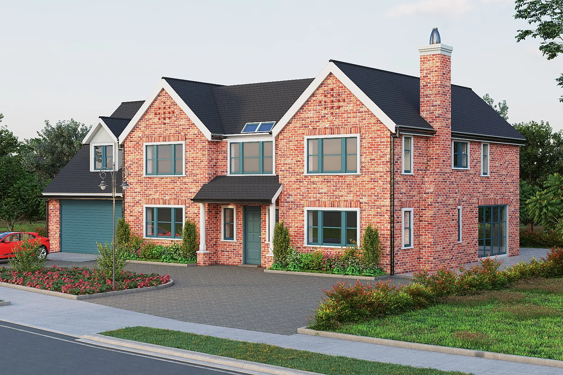 English Brick Estate — residential architectural visualization, view 2