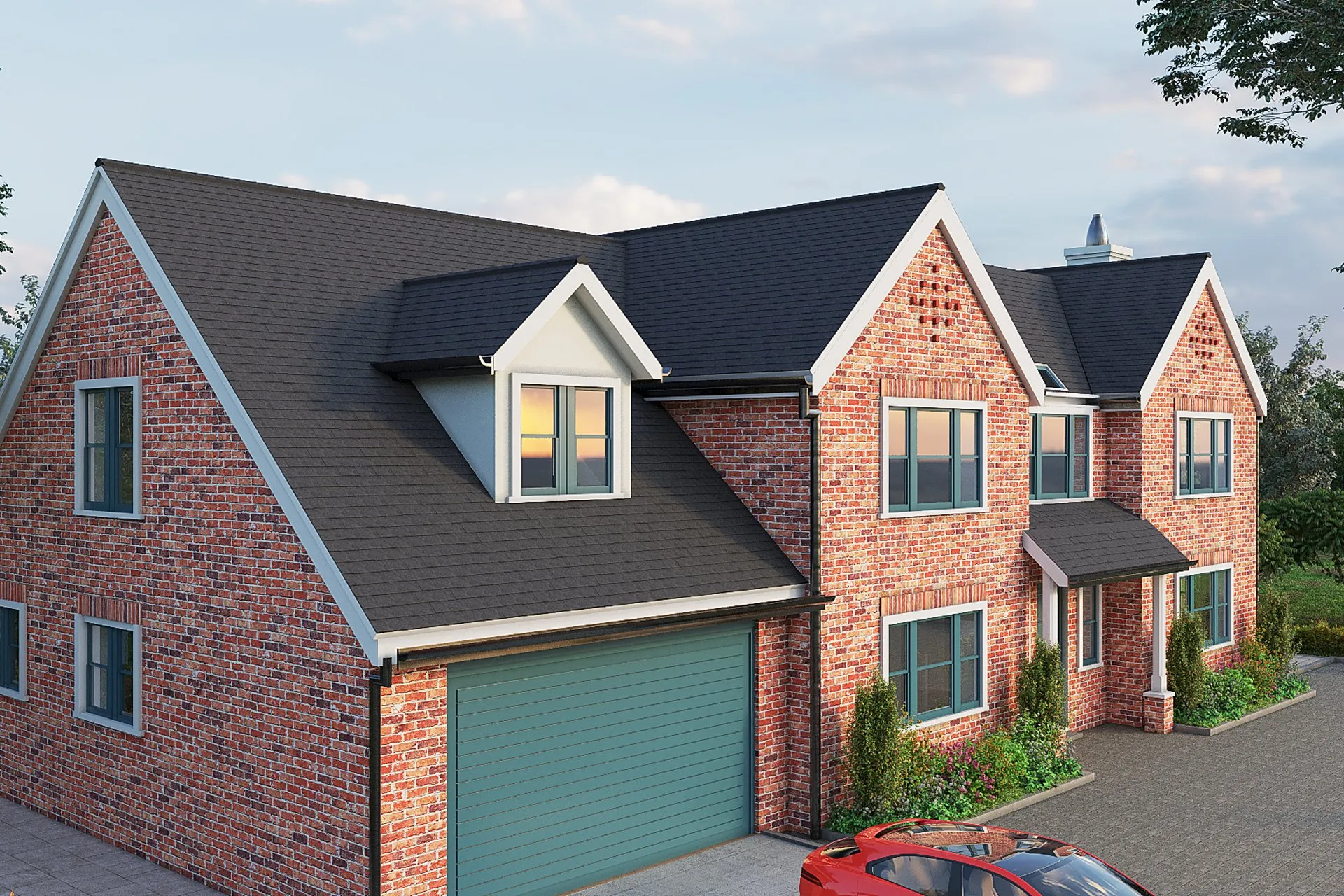 English Brick Estate — residential architectural visualization, view 3