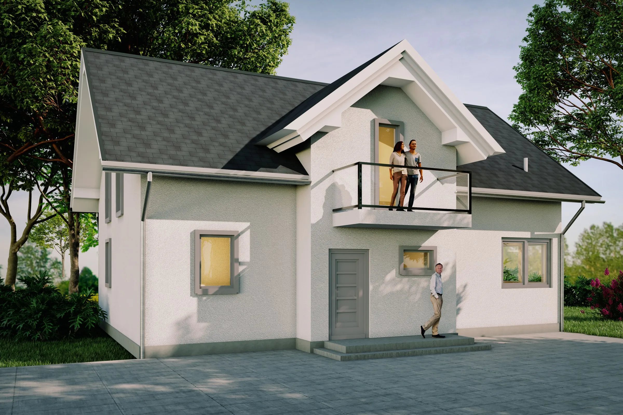 European Cottage Home — residential 3D rendering by Praxis Studio