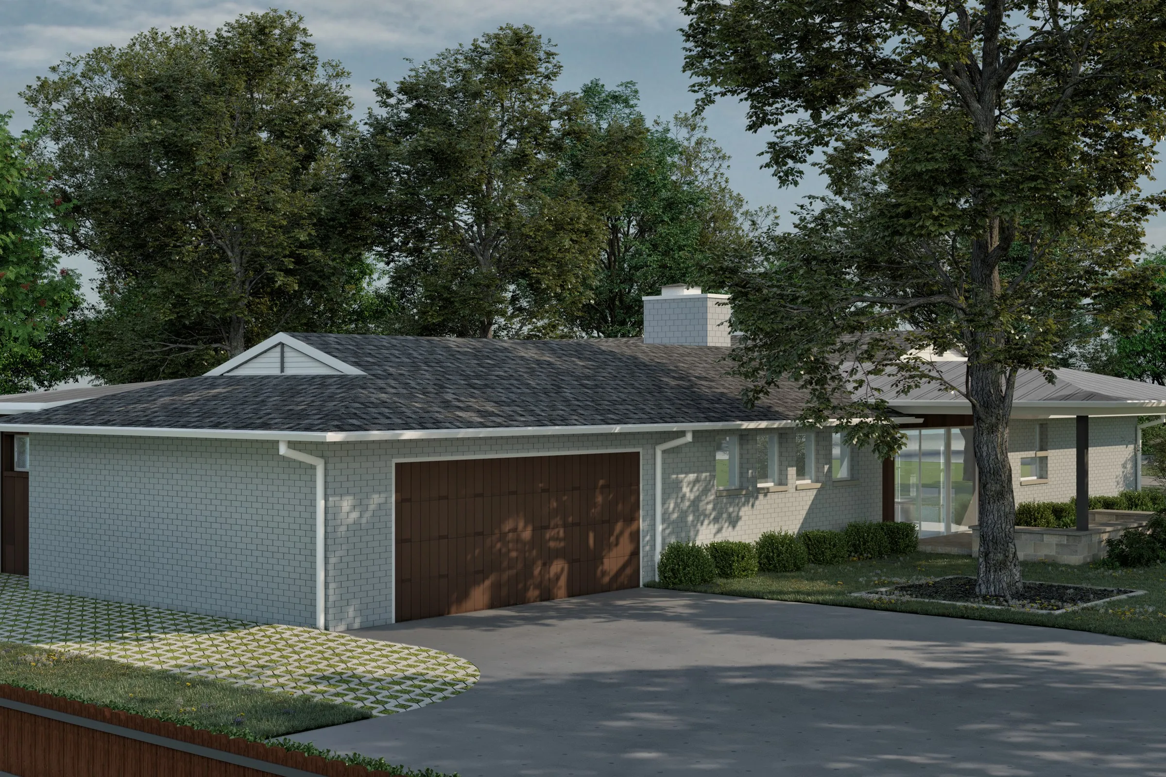 Garry Lynne Ranch Renovation — residential 3D rendering by Praxis Studio