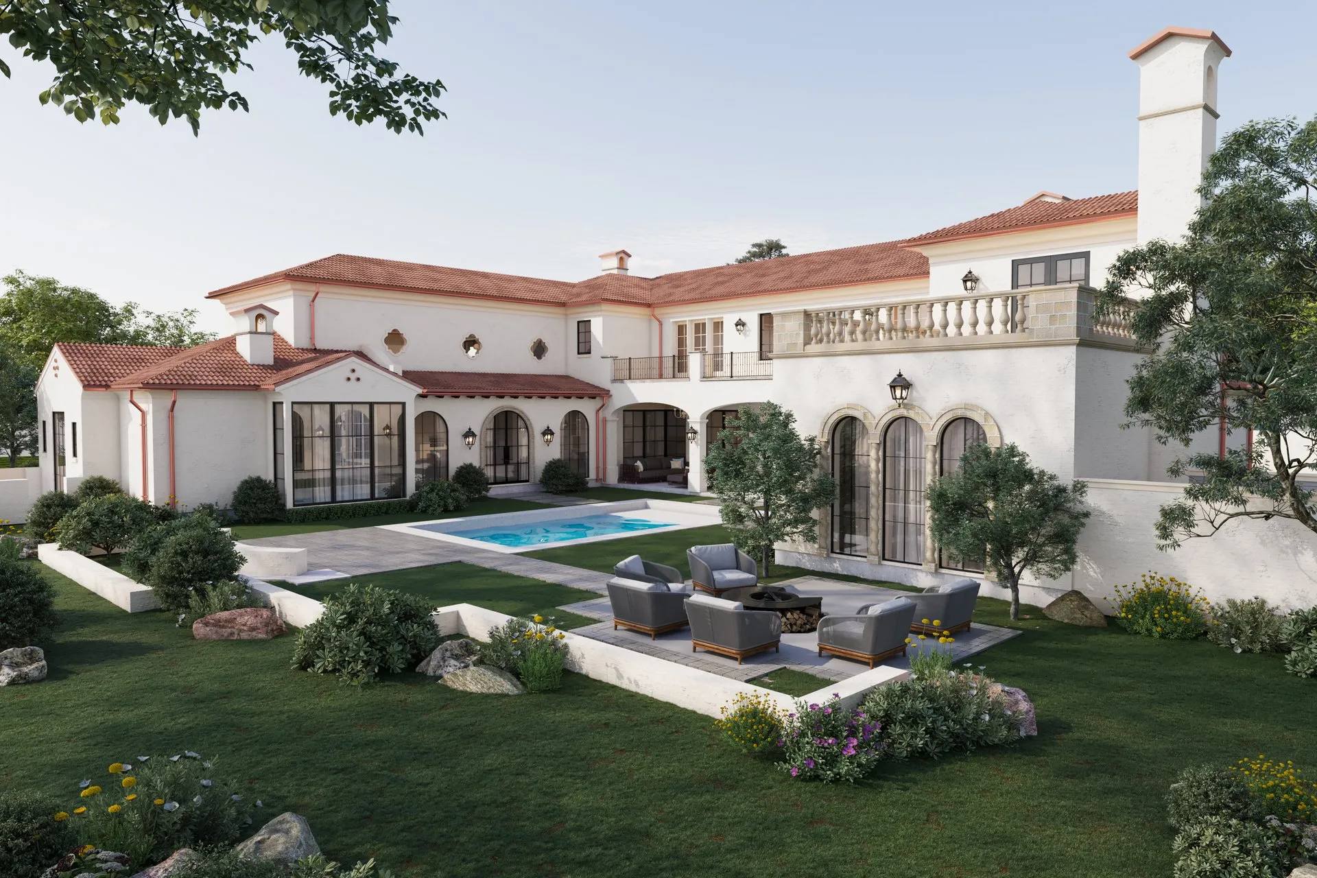 Hans Hamilton Spanish Estate — residential architectural visualization, view 1