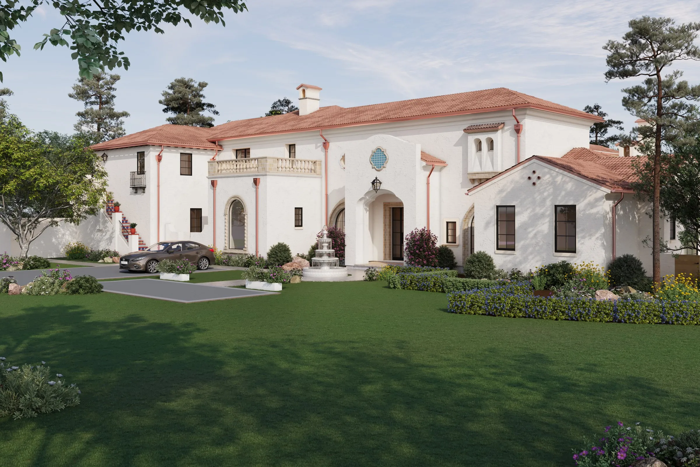 Hans Hamilton Spanish Estate — residential 3D rendering by Praxis Studio