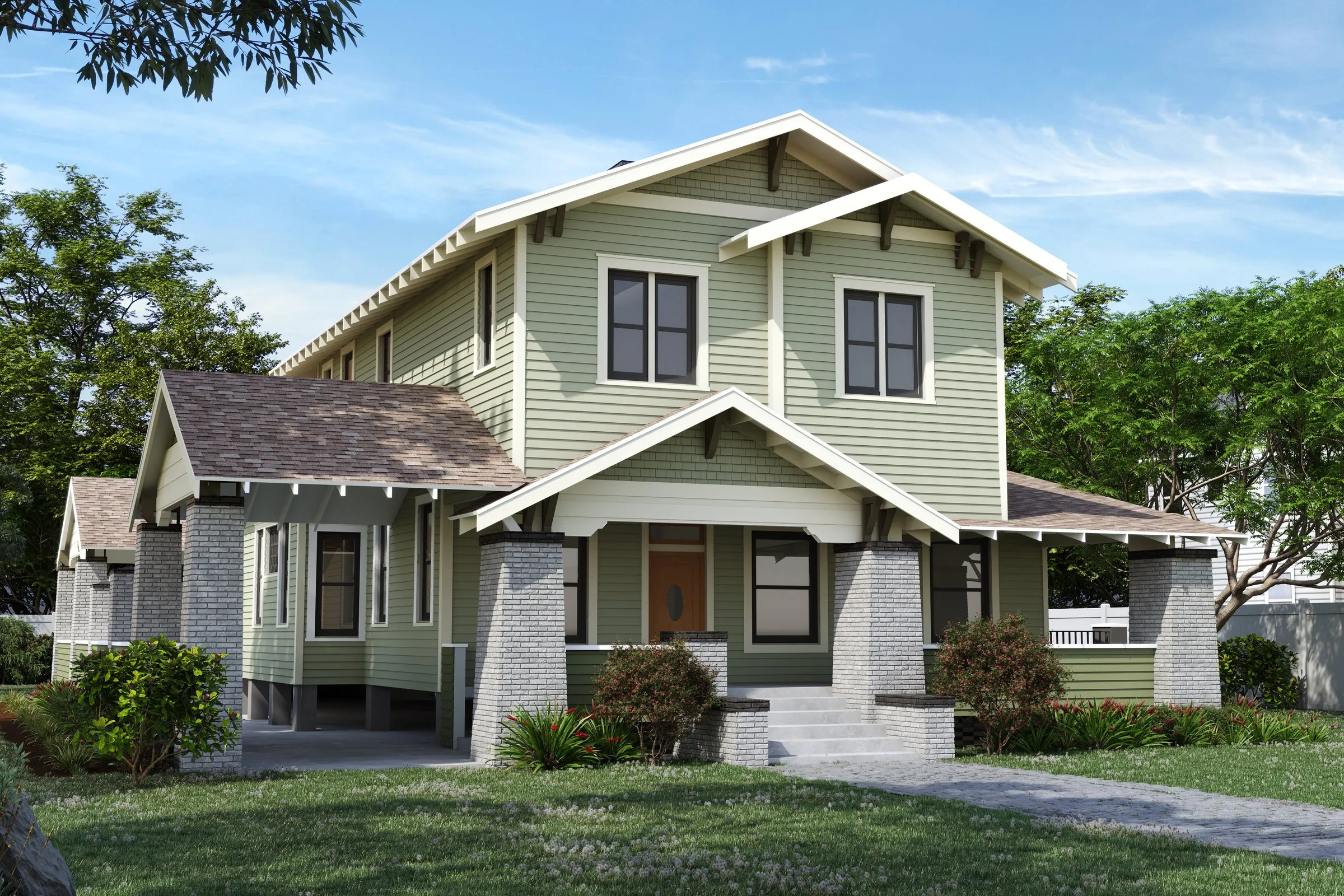 Hyde Park Historic Renovation — residential 3D rendering by Praxis Studio
