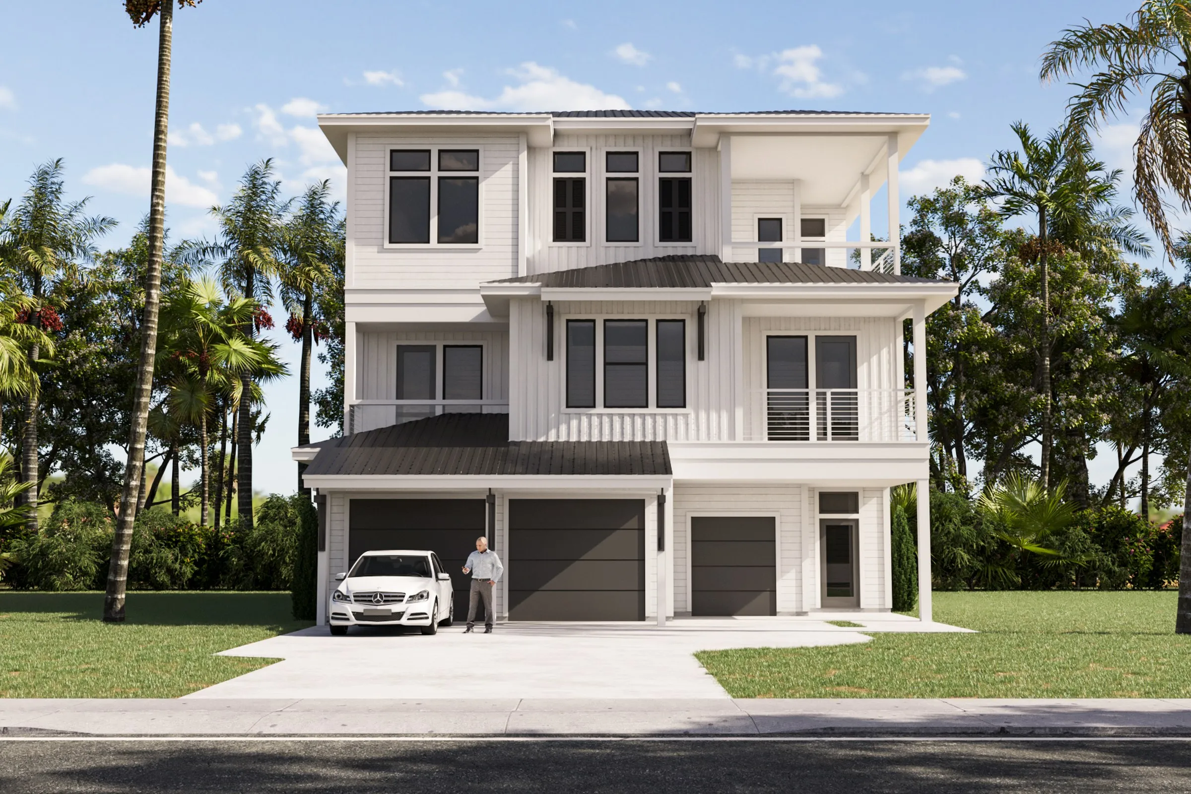 John Sappiro Coastal Residence — residential 3D rendering by Praxis Studio