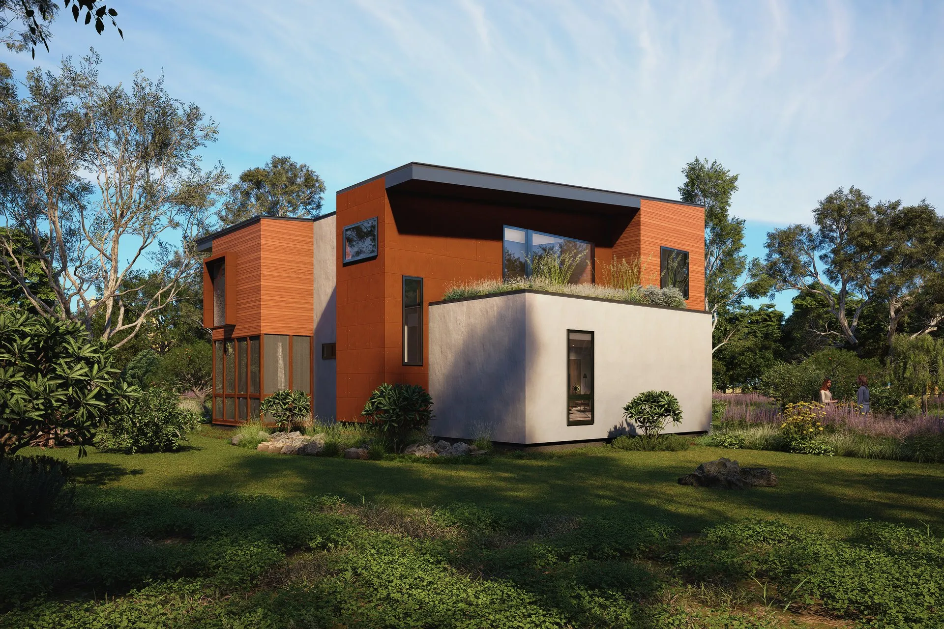 Modern Box House 107 — residential architectural visualization, view 5