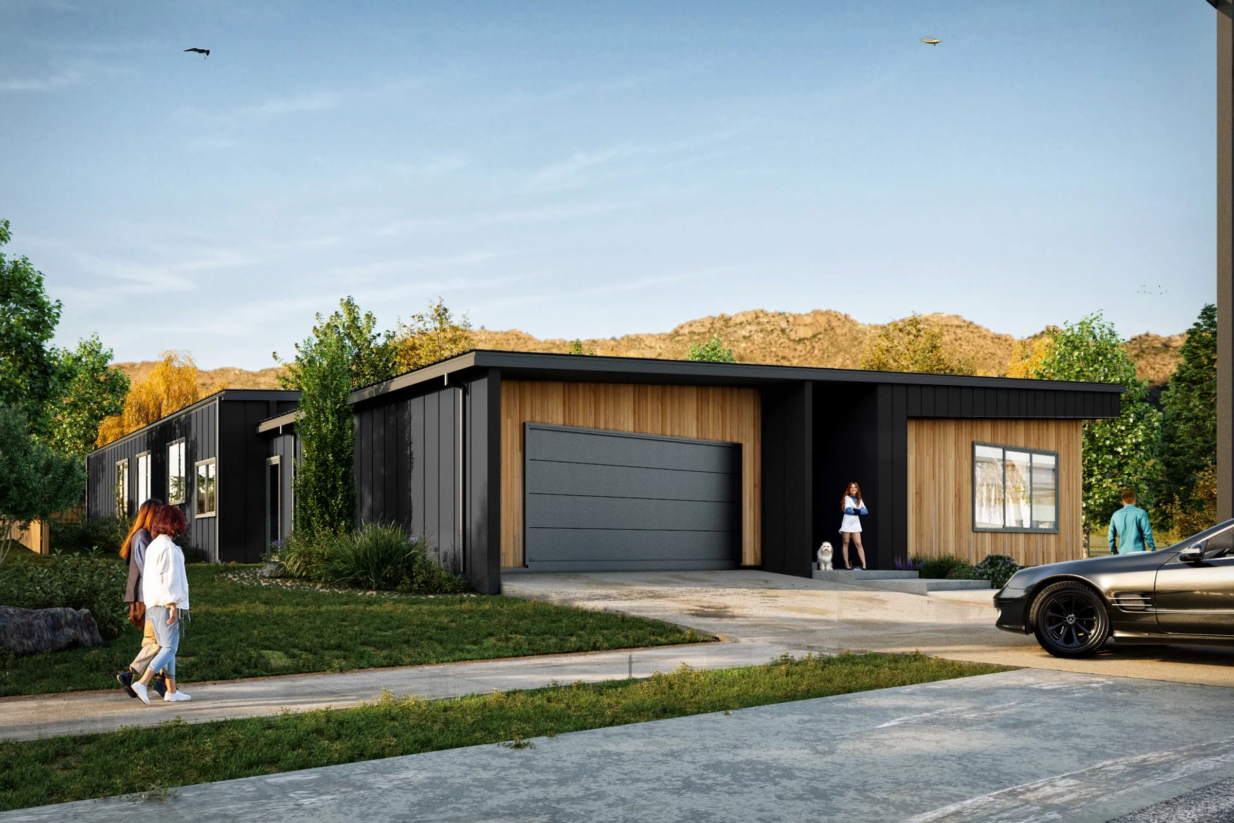 Modern Flat Roof 13 — residential 3D rendering by Praxis Studio