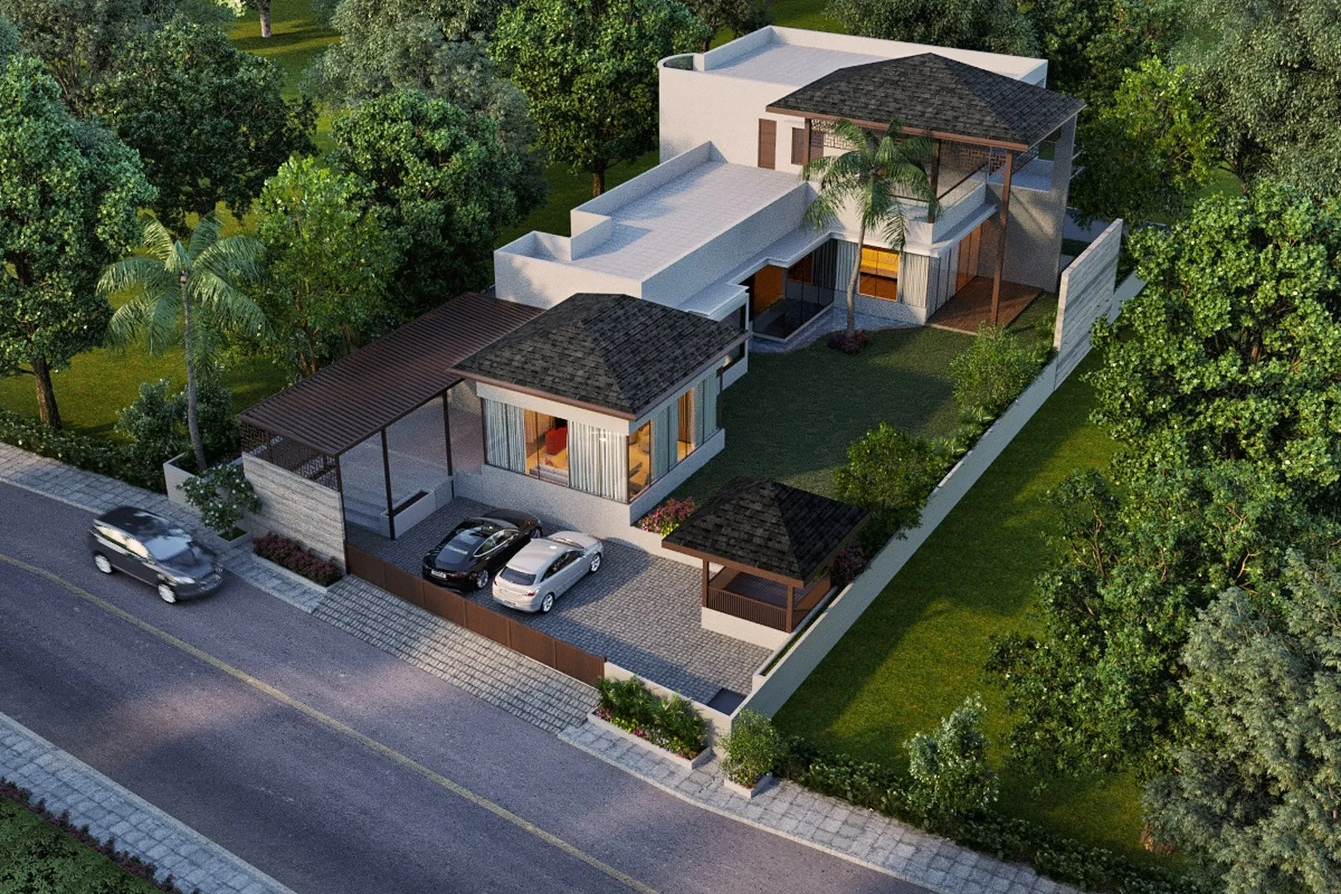 Nitin Shaktibhai Raysan Villa — residential architectural visualization, view 1