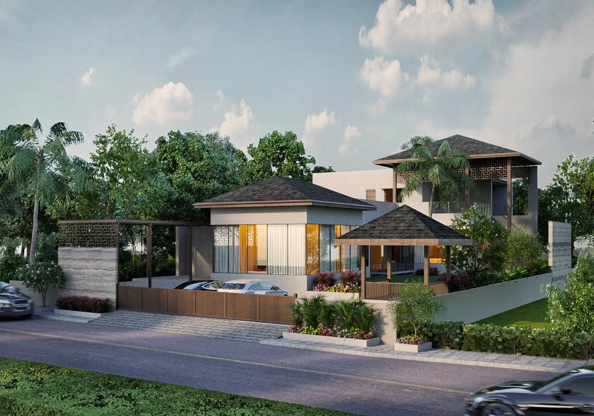Nitin Shaktibhai Raysan Villa — residential 3D rendering by Praxis Studio