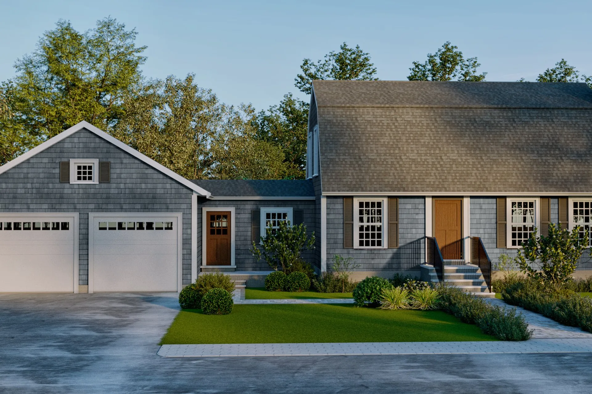 Project 35 Cape Cod Colonial — residential architectural visualization, view 1