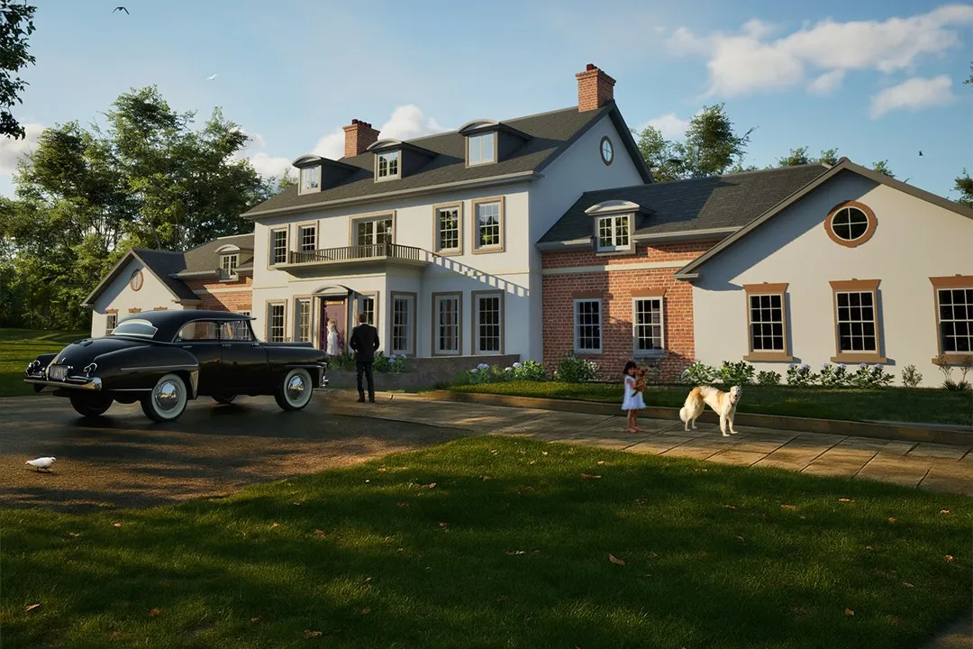 Project 43 Colonial Estate — residential 3D rendering by Praxis Studio