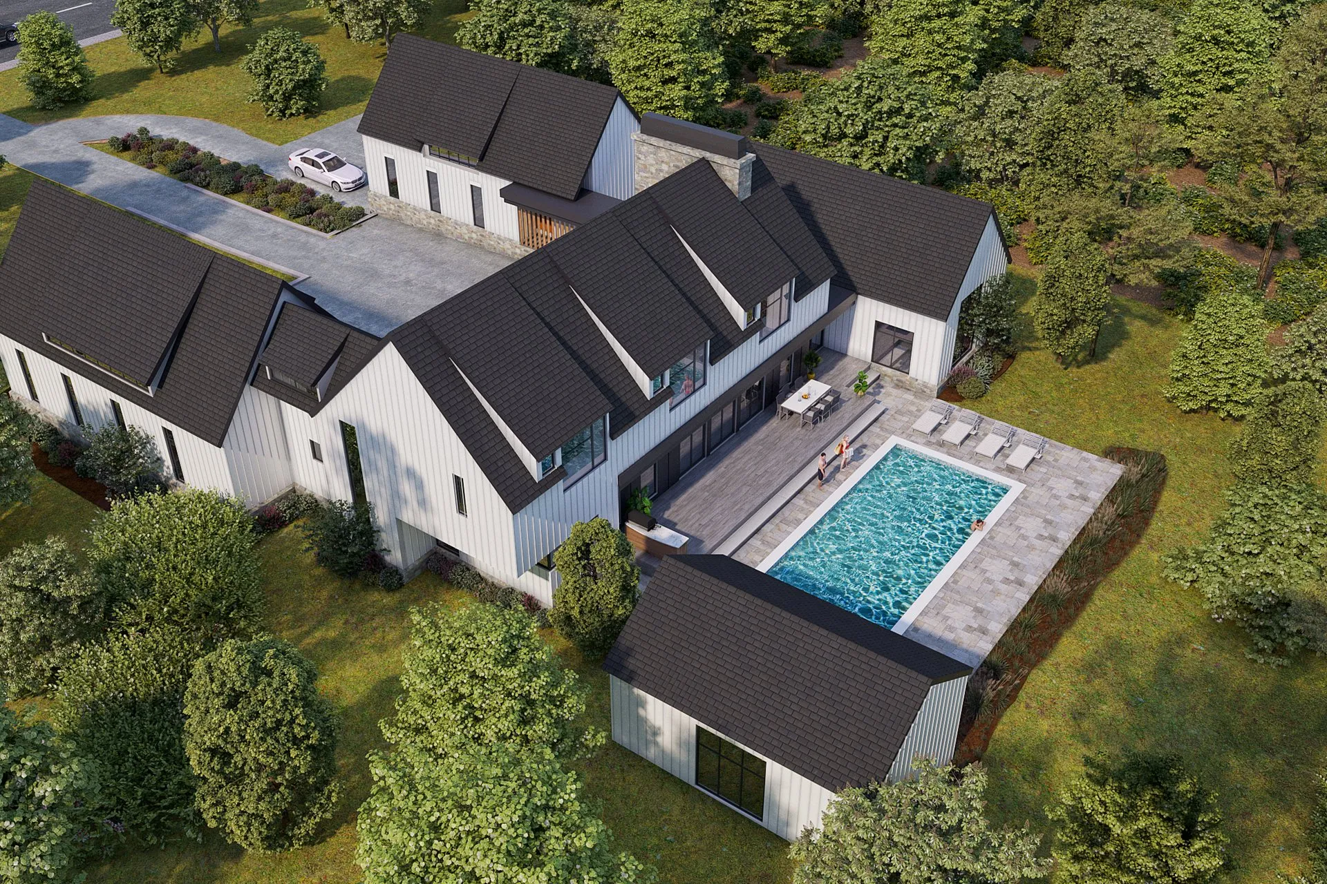 Project 60 Modern Farmhouse — residential architectural visualization, view 2