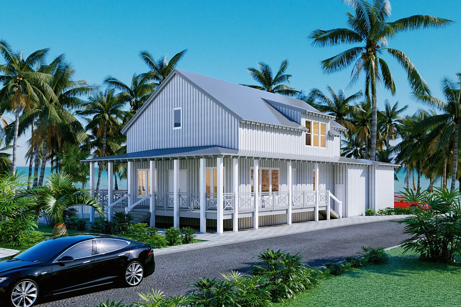 Project 701 Tropical Colonial Cottage — residential 3D rendering by Praxis Studio