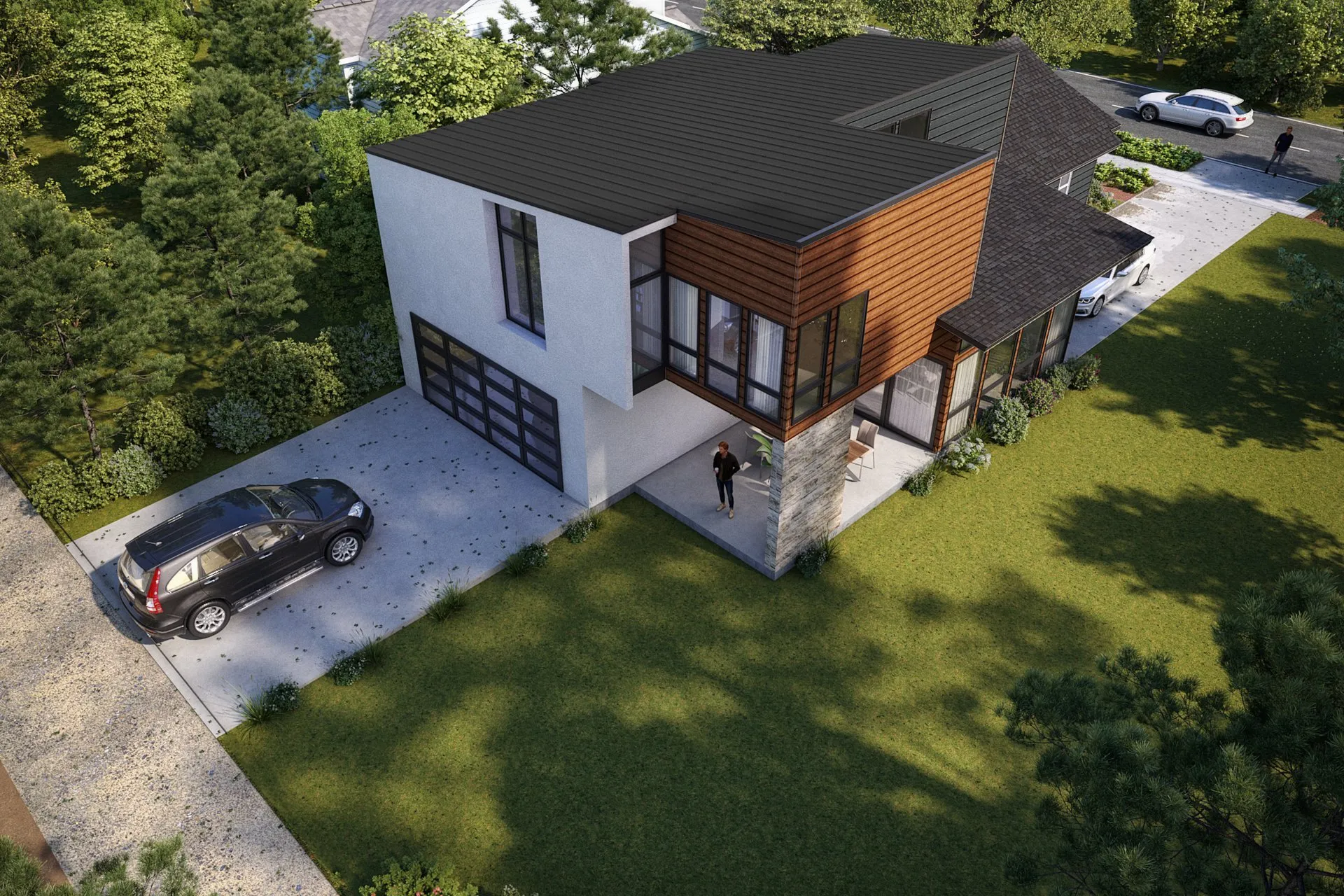 Project 79 Contemporary Mixed Addition — residential architectural visualization, view 1