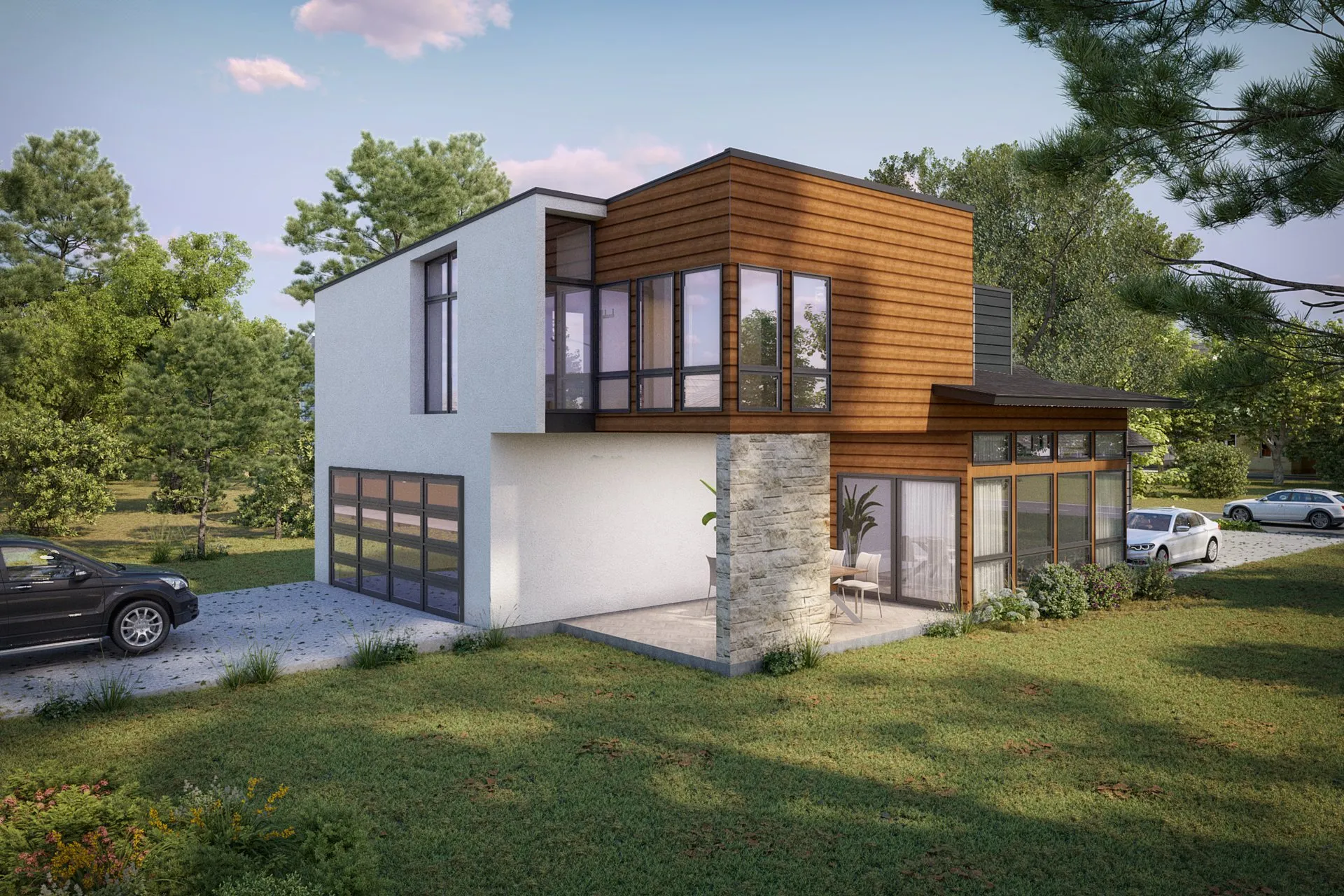 Project 79 Contemporary Mixed Addition — residential architectural visualization, view 3