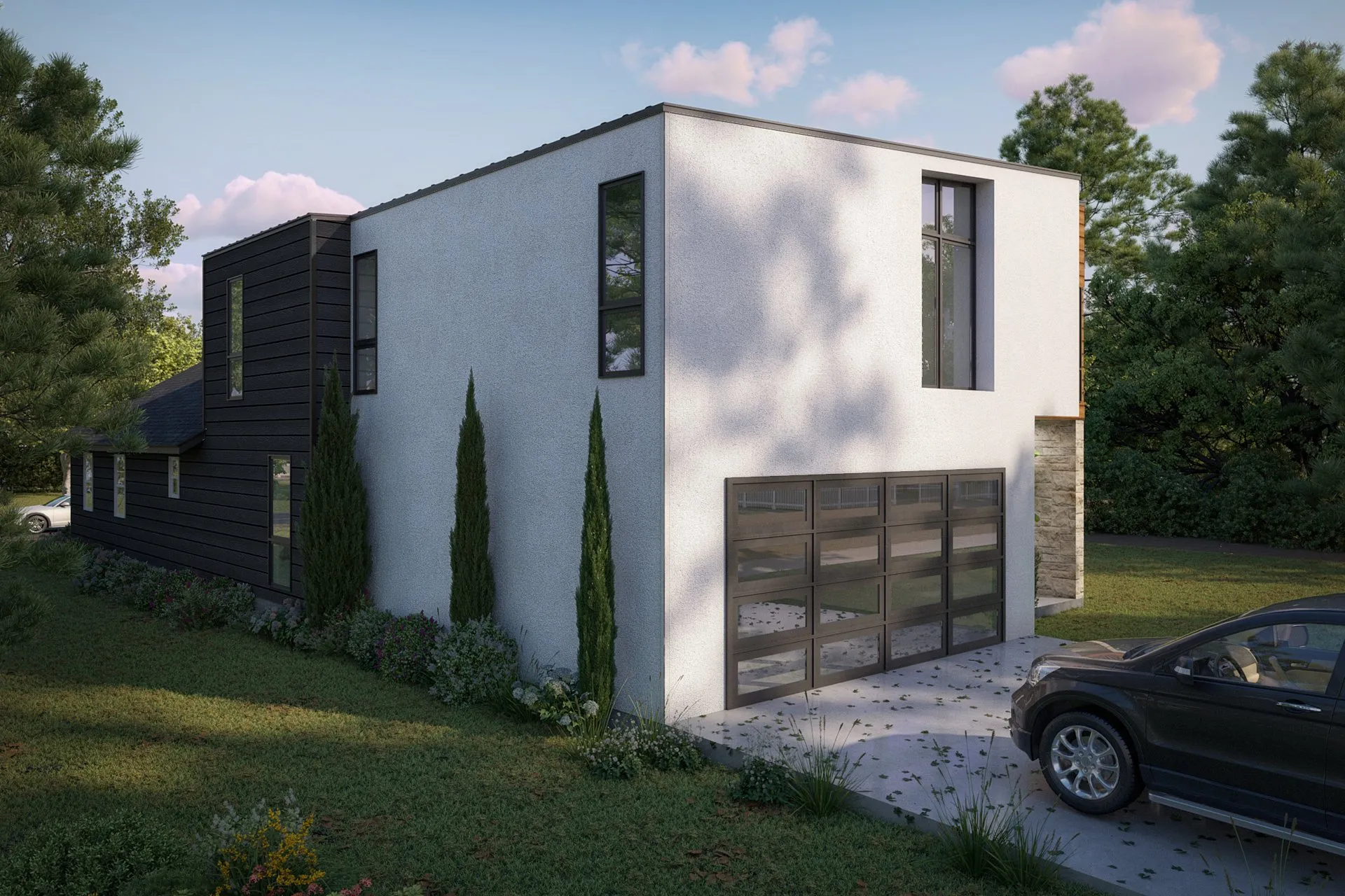 Project 79 Contemporary Mixed Addition — residential architectural visualization, view 4