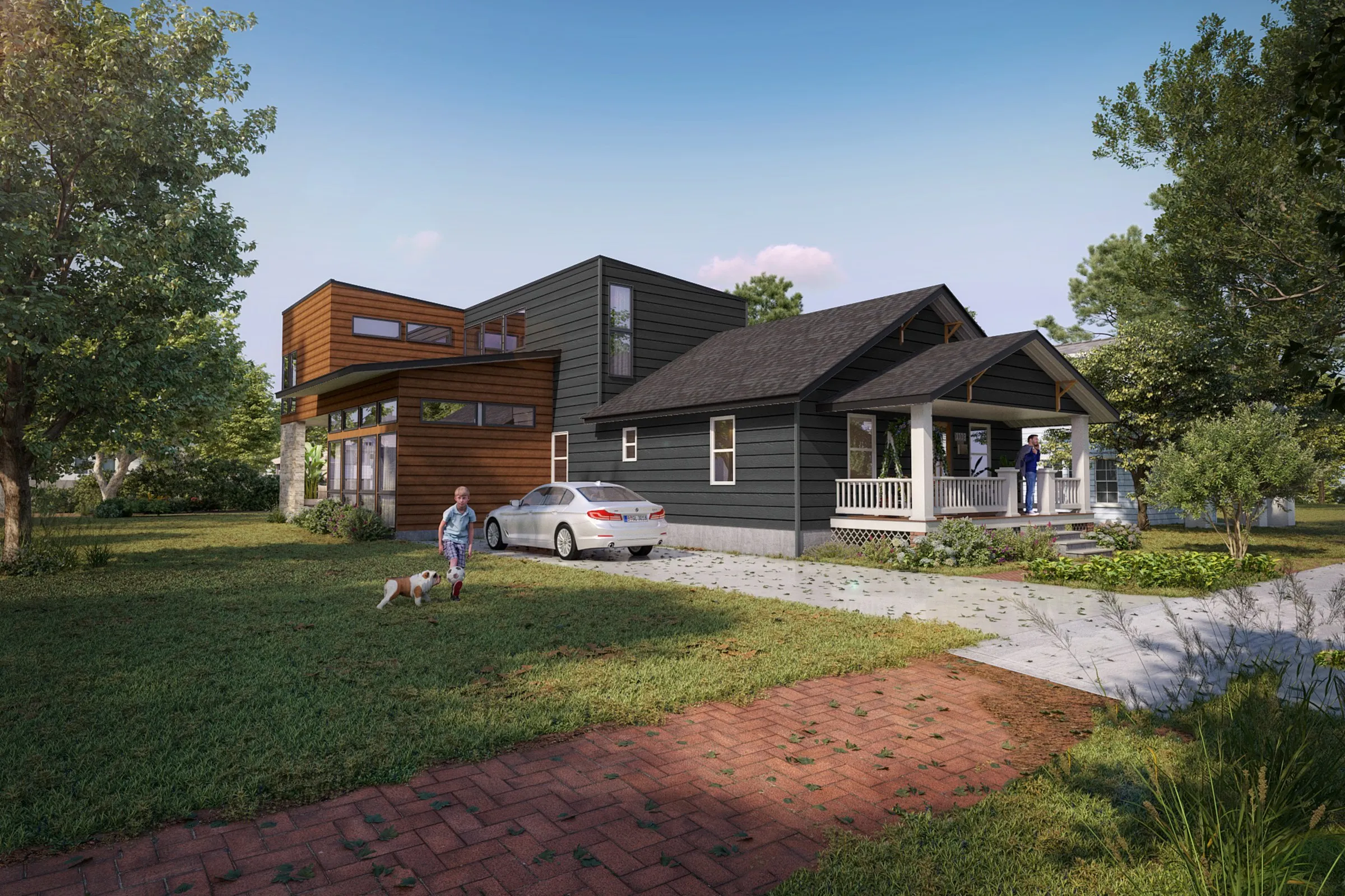 Project 79 Contemporary Mixed Addition — residential 3D rendering by Praxis Studio