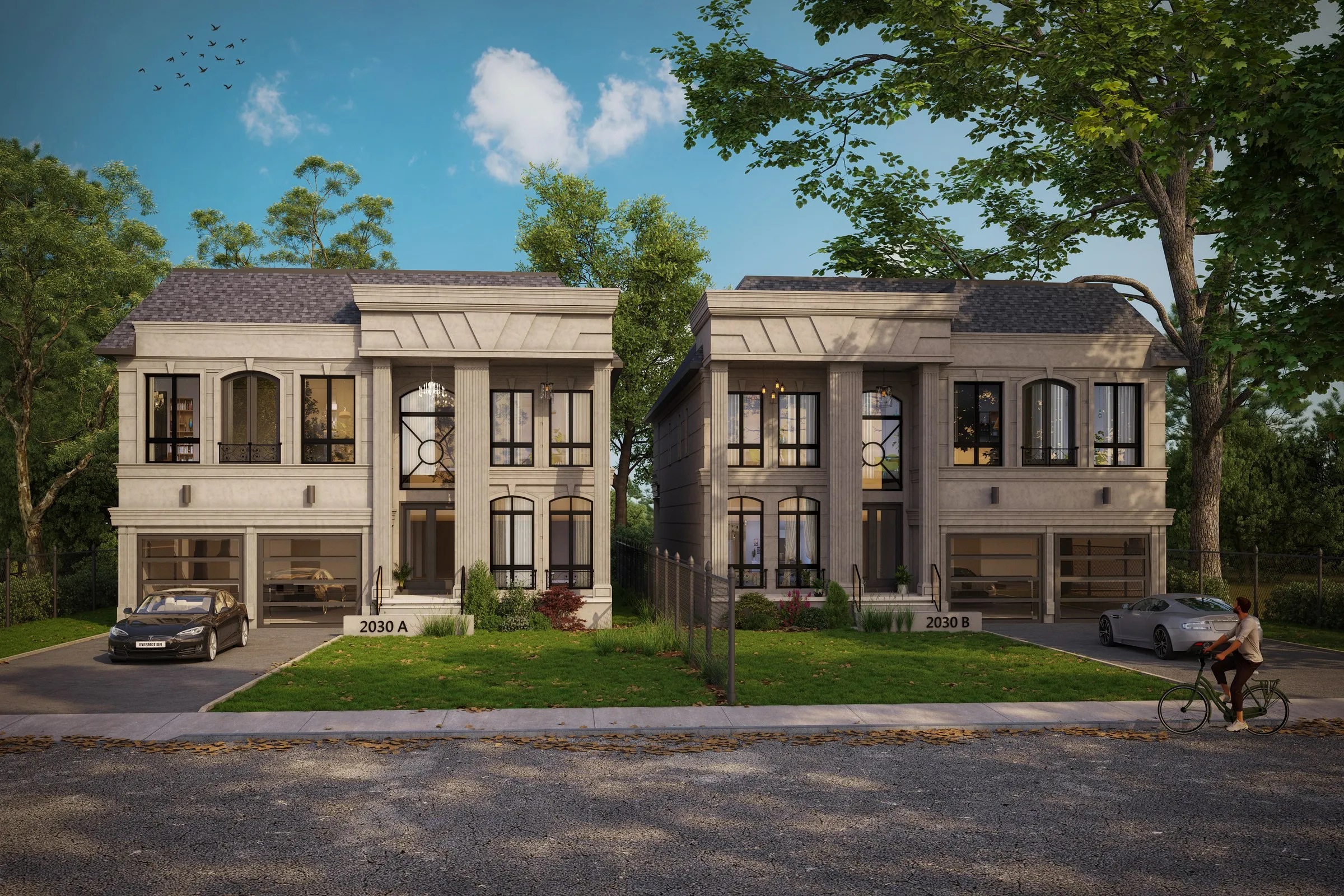 Project 98 Transitional Duplex — residential 3D rendering by Praxis Studio
