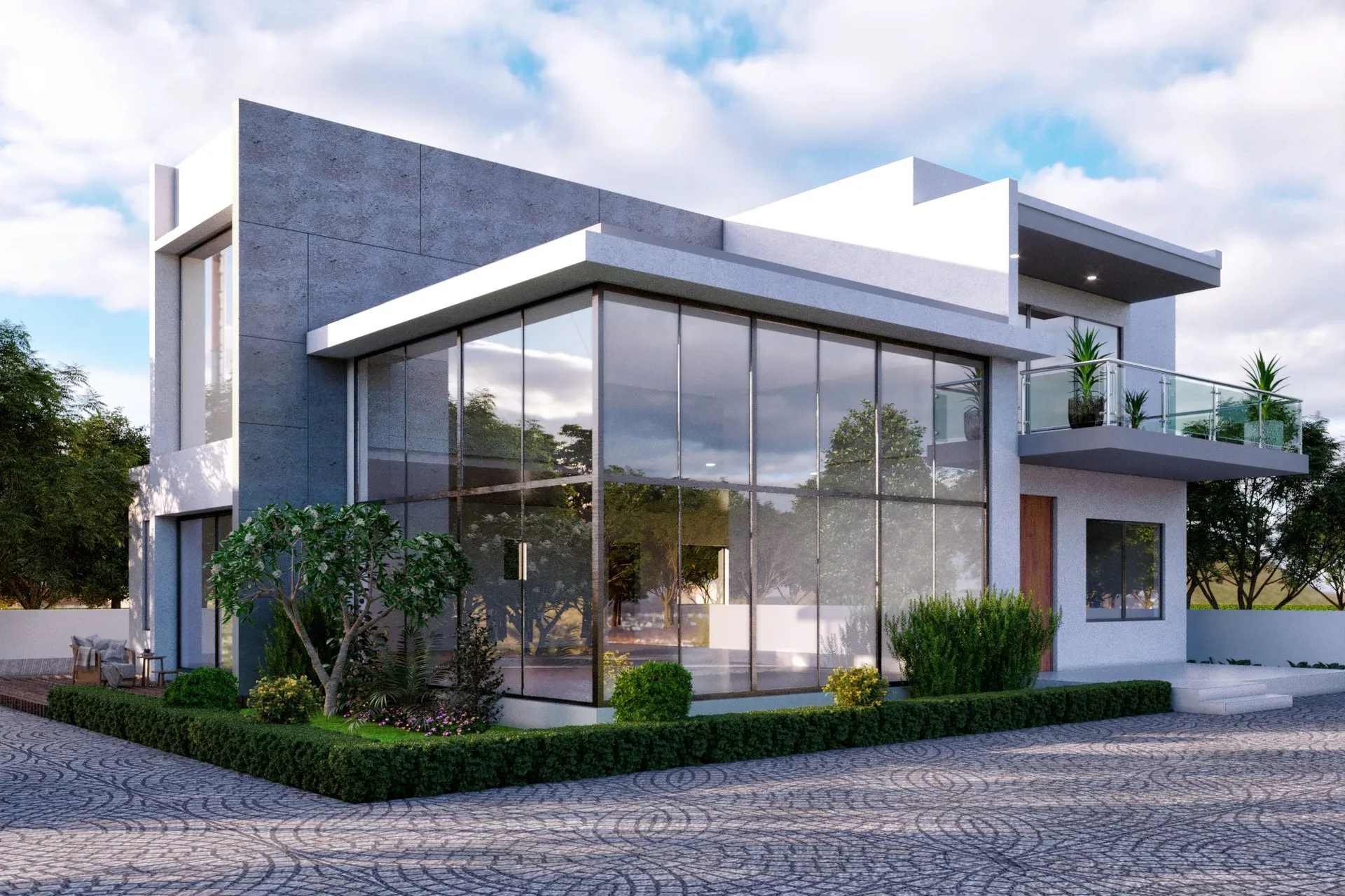 Raysan Contemporary Villa — residential architectural visualization, view 1