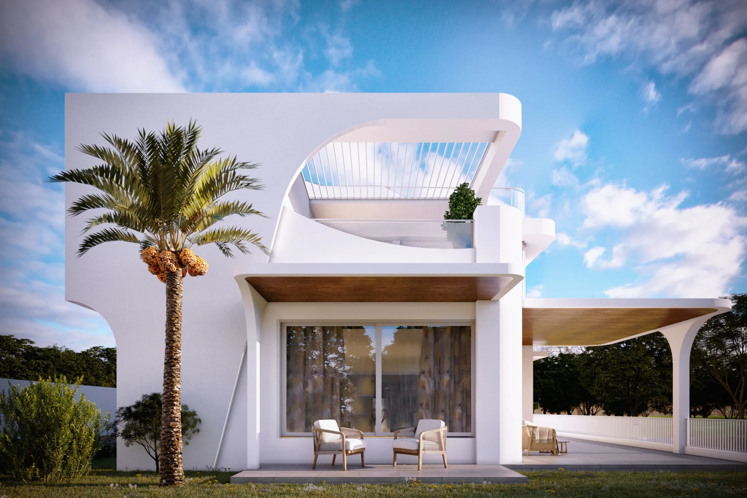 Raysan Contemporary Villa — residential 3D rendering by Praxis Studio