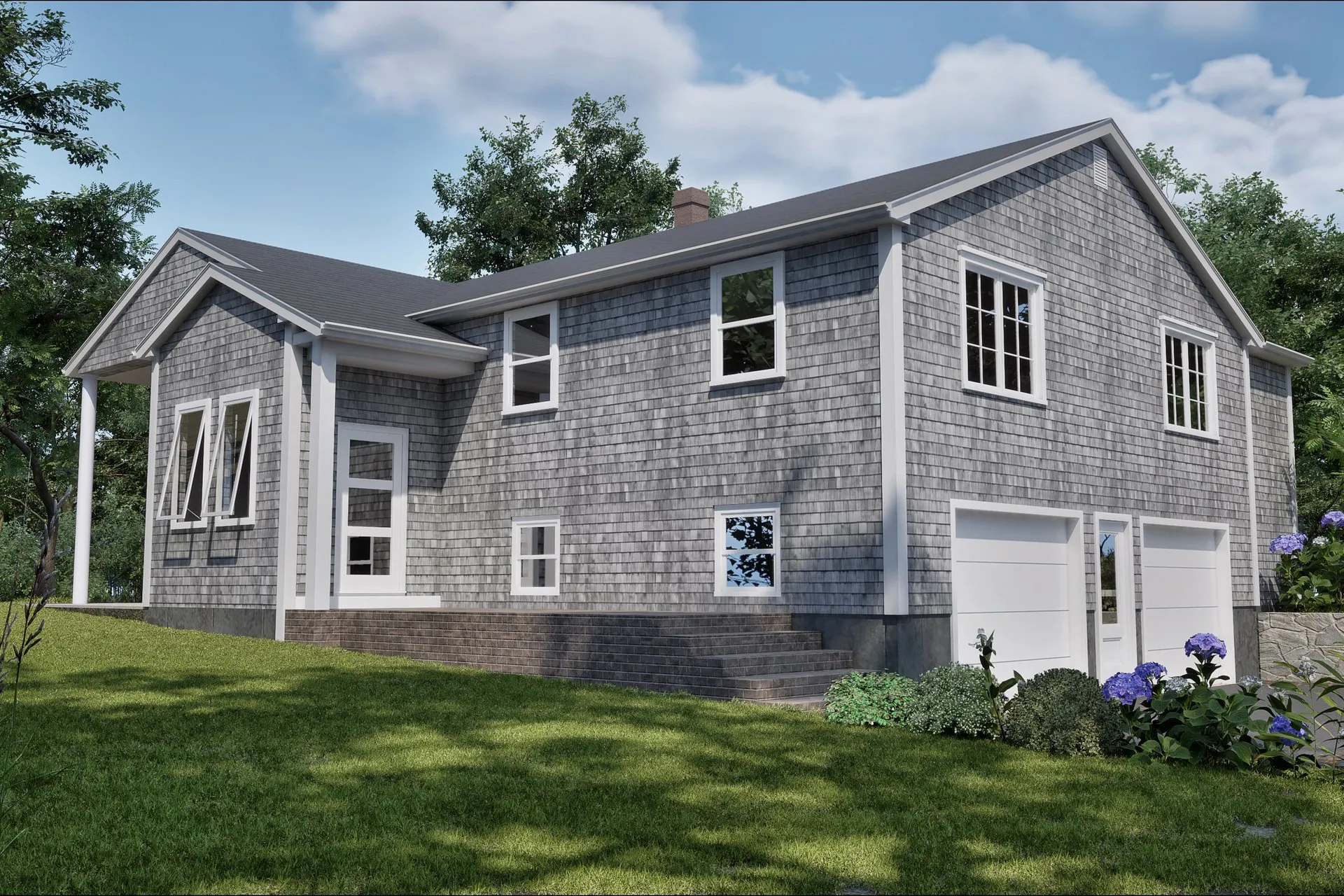 Shingle Cottage 14 — residential architectural visualization, view 1