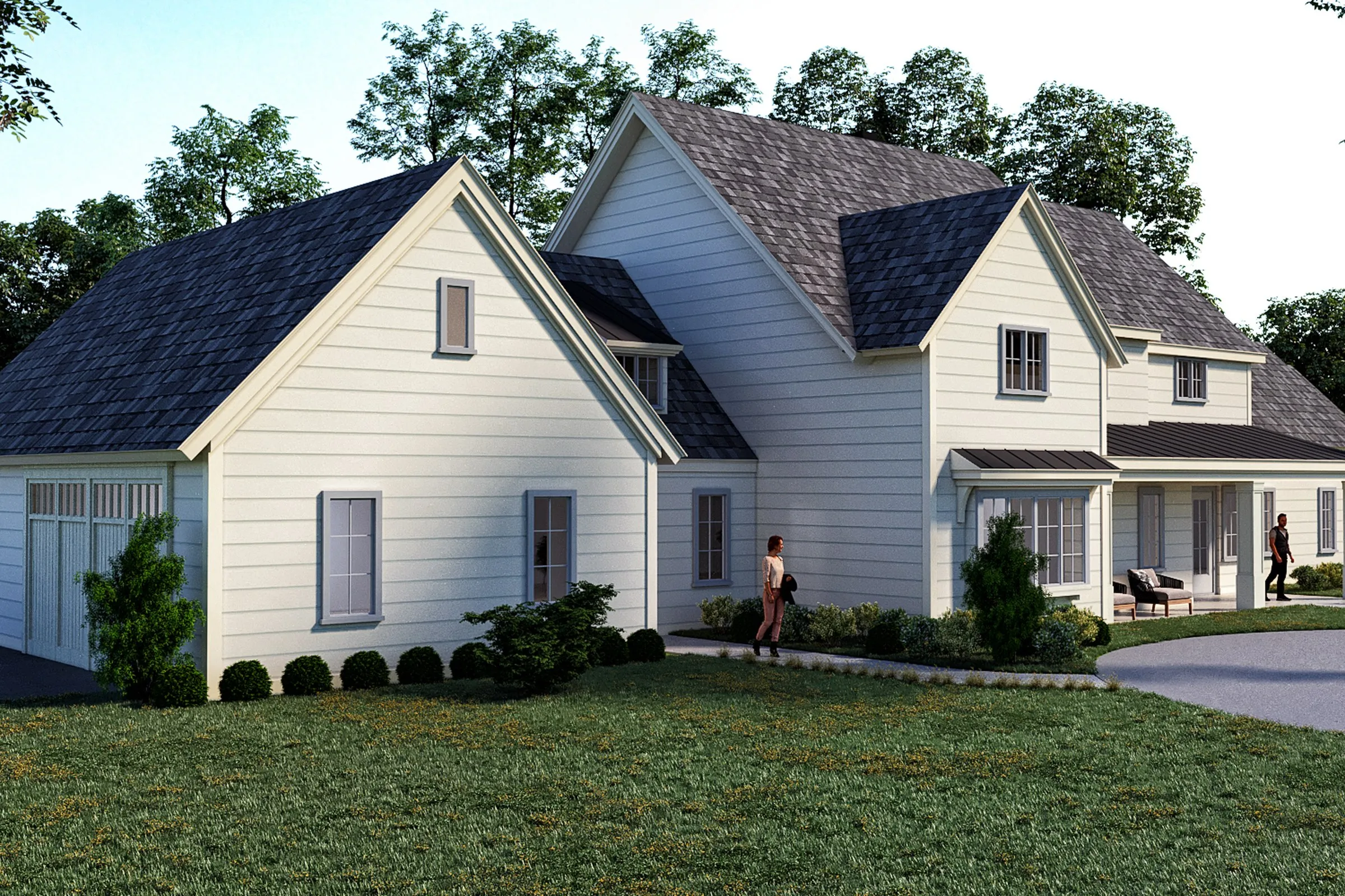Traditional Cream Estate — residential 3D rendering by Praxis Studio