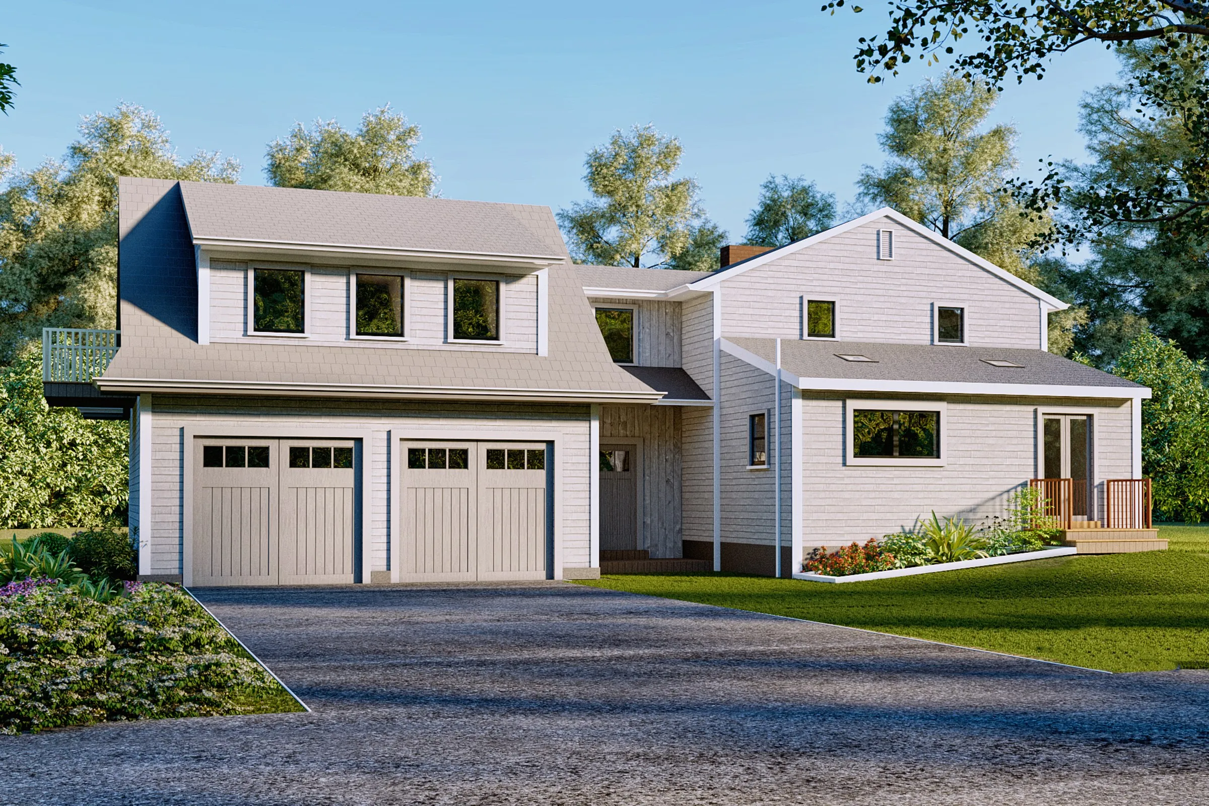 Transitional Split Level 006 — residential 3D rendering by Praxis Studio