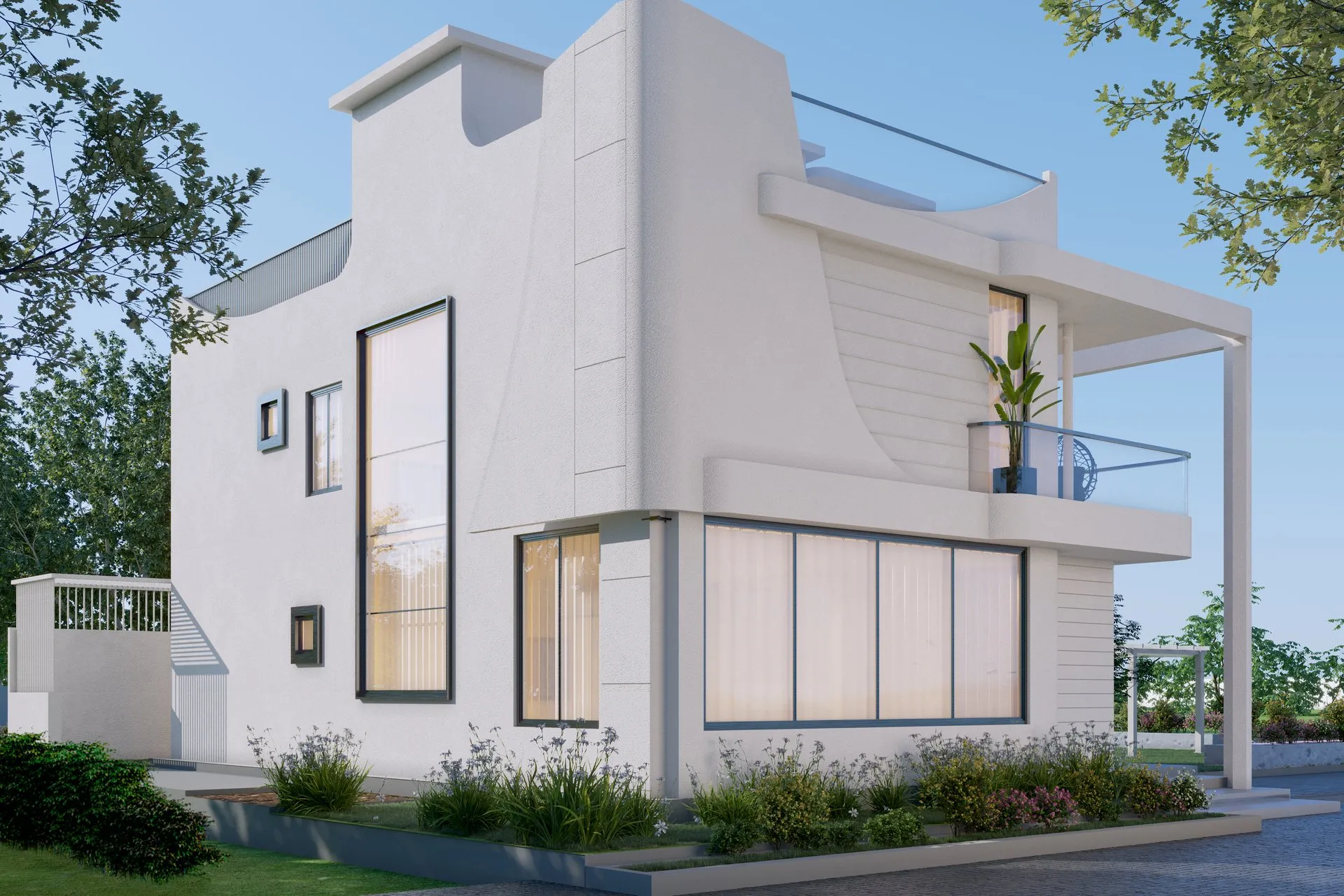 Vavol Contemporary Villa — residential architectural visualization, view 2