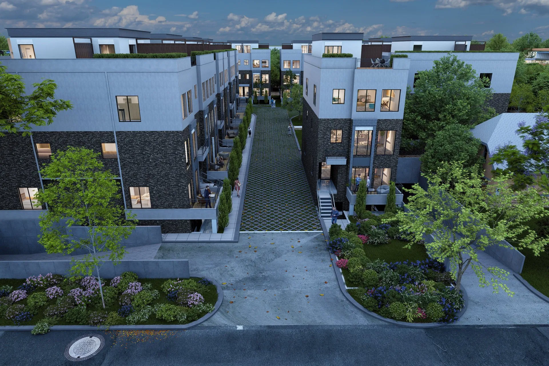 113 Townhouse Complex — multi-family architectural visualization, view 1