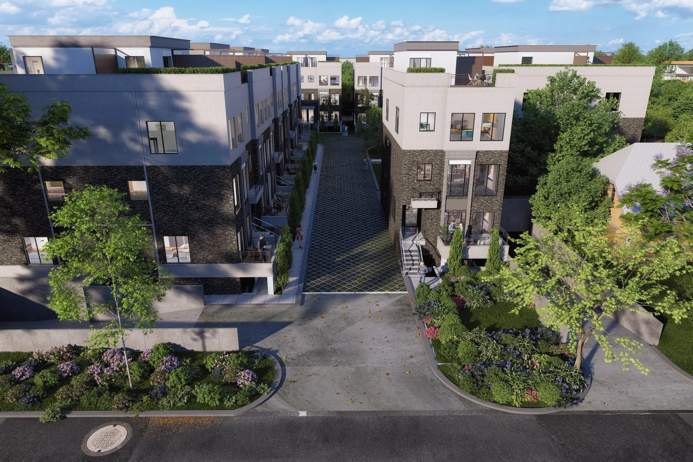 113 Townhouse Complex — multi-family 3D rendering by Praxis Studio