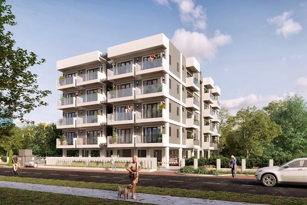 12 White Balcony Apartments — multi-family 3D rendering by Praxis Studio