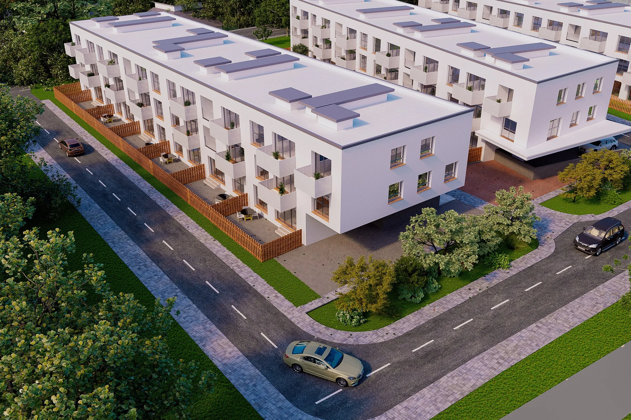 20 White Housing Complex — multi-family 3D rendering by Praxis Studio