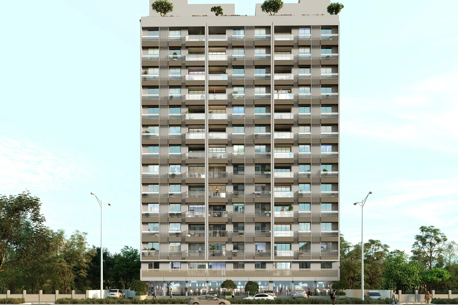 5 Highrise Tower — multi-family 3D rendering by Praxis Studio