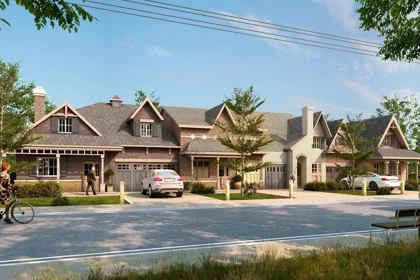 52 Craftsman Townhouses — multi-family 3D rendering by Praxis Studio