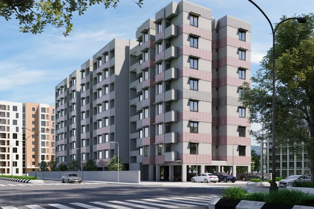 Alpeshbhai Road Apartments — multi-family 3D rendering by Praxis Studio