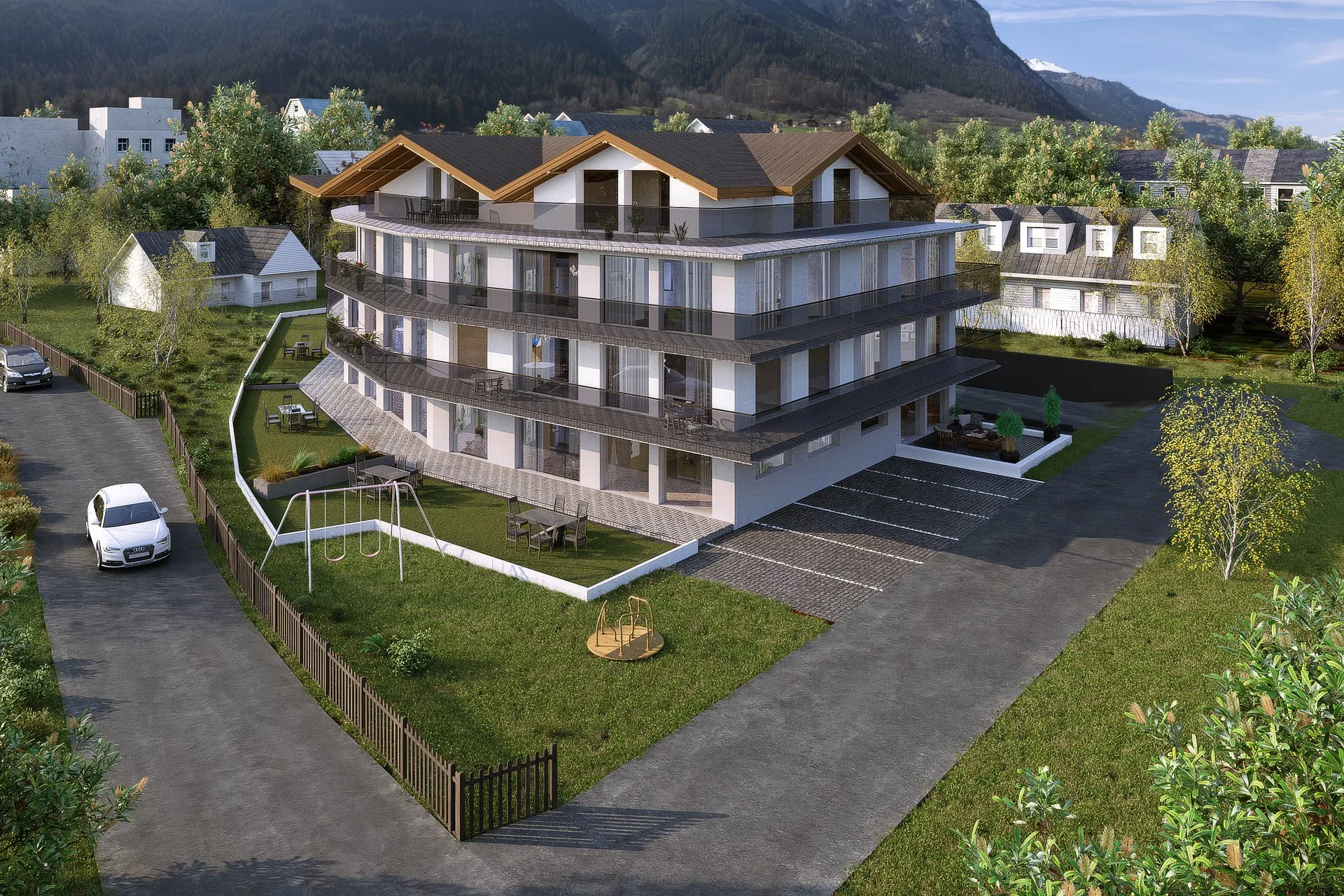 Alpine Condo Final — multi-family architectural visualization, view 1