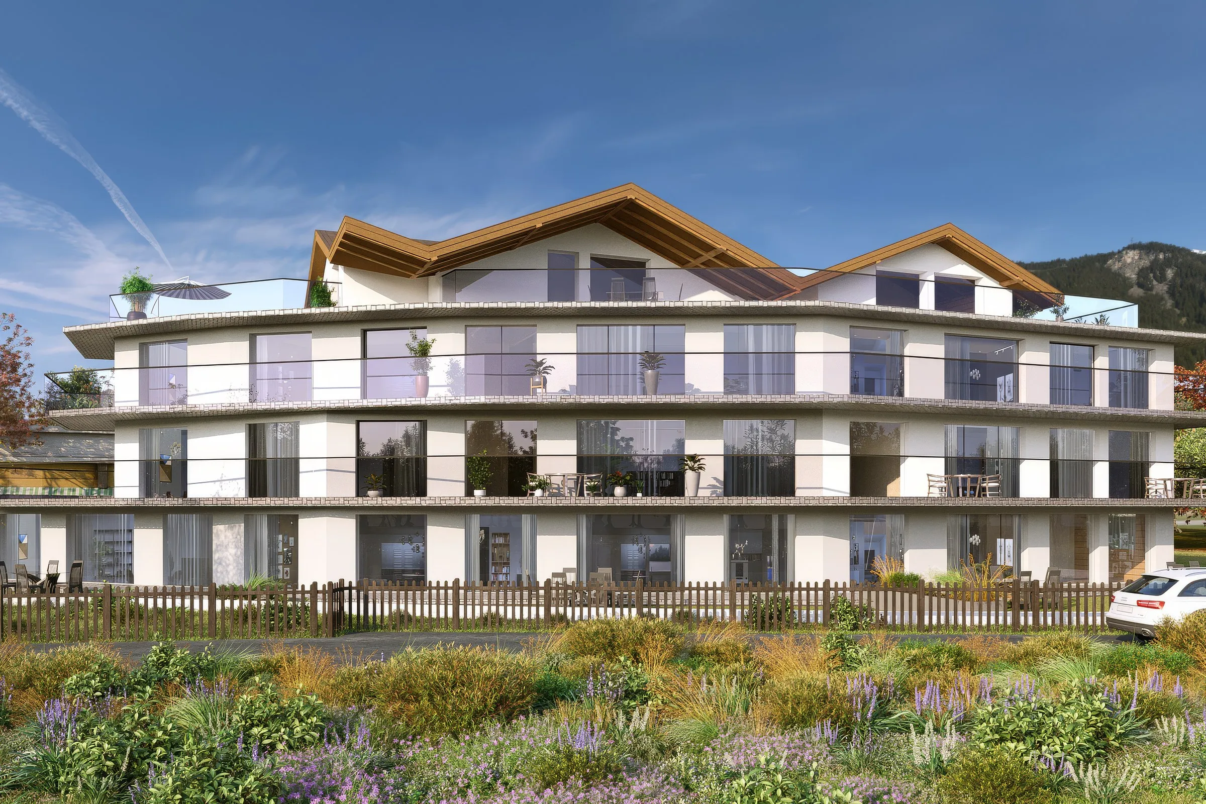 Alpine Condo Final — multi-family 3D rendering by Praxis Studio