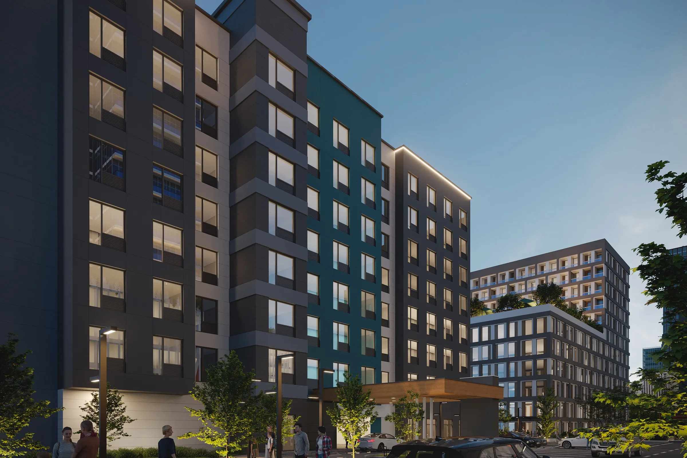 Cam05 Urban Apartment Tower — multi-family 3D rendering by Praxis Studio