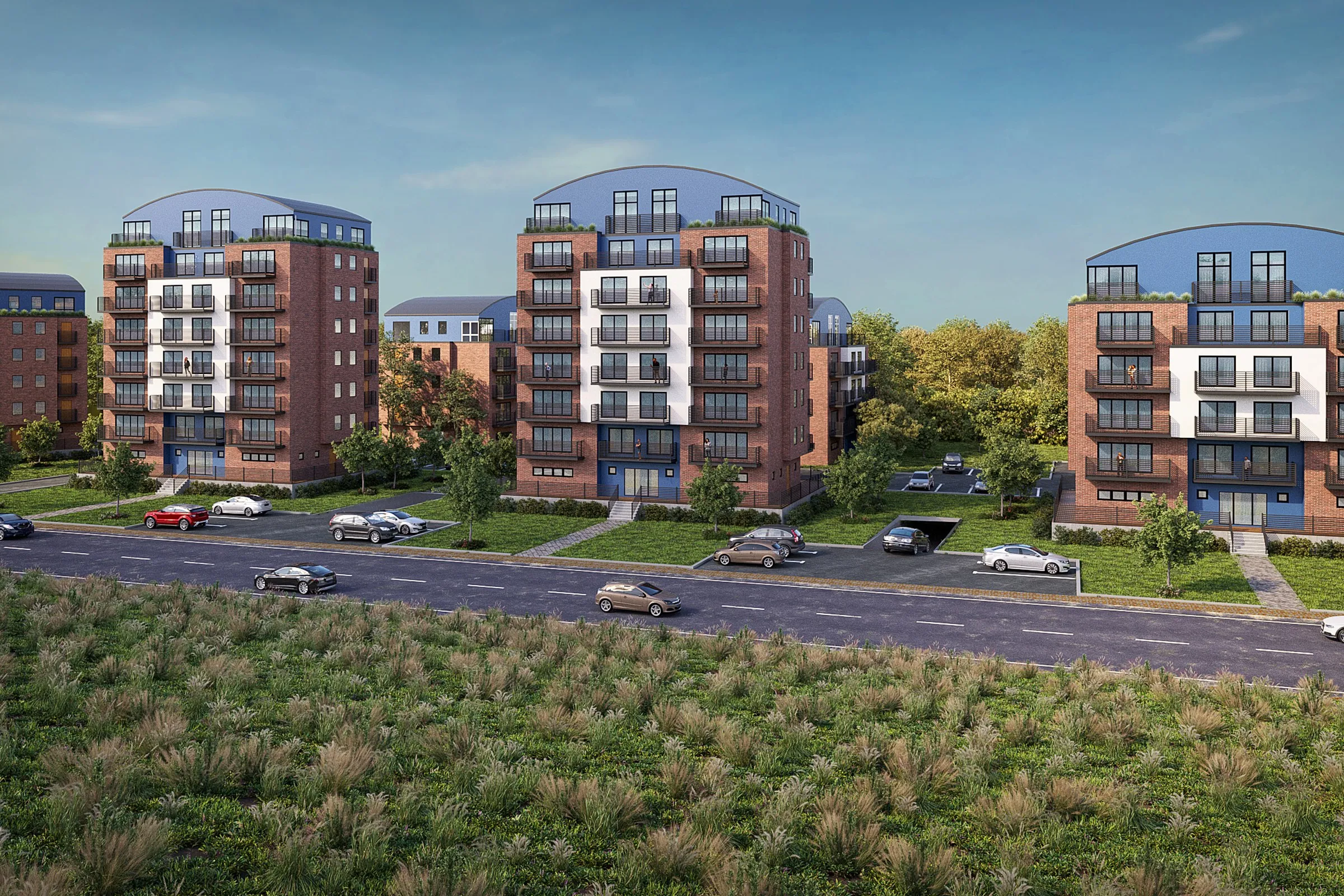 Deichstrasse Duisburg Laar — multi-family 3D rendering by Praxis Studio