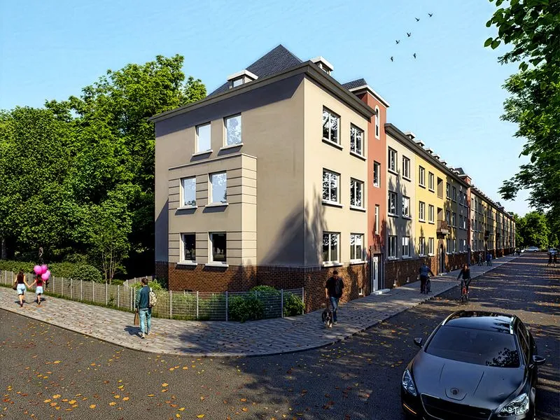 European Row Apartments 3series — multi-family 3D rendering