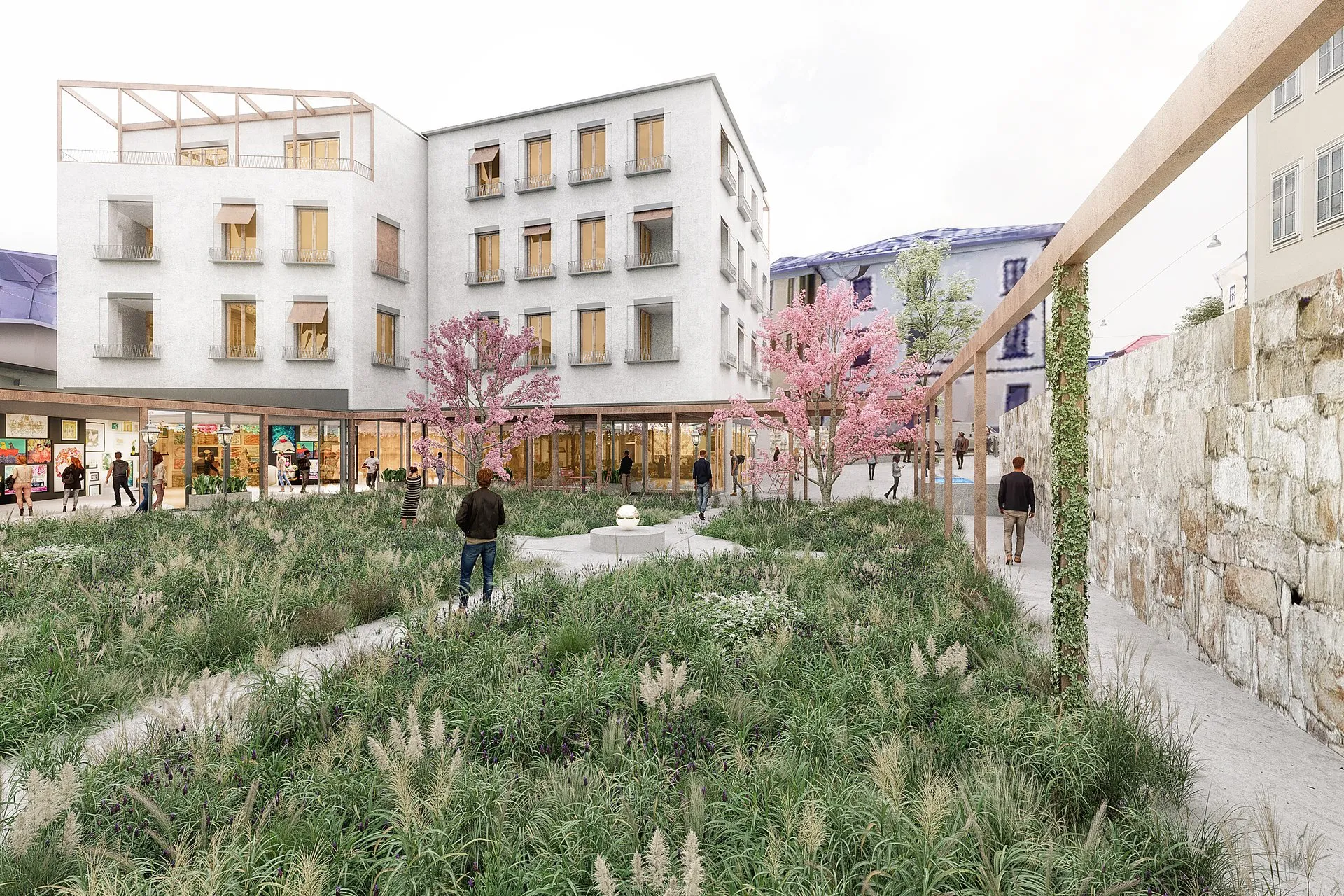 Gunar Courtyard Complex — multi-family architectural visualization, view 2
