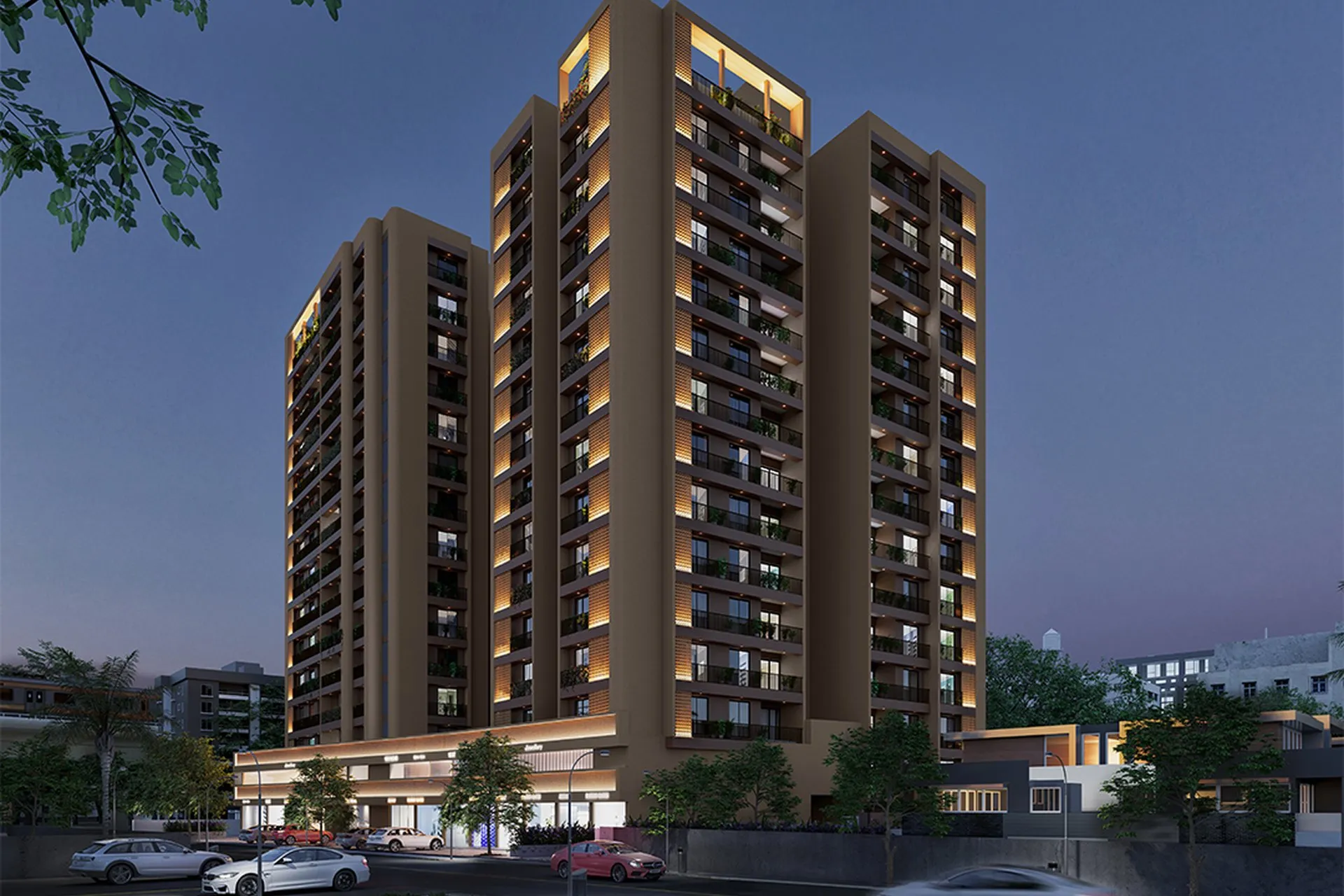 Nitinbhai Highrise Towers — multi-family architectural visualization, view 3