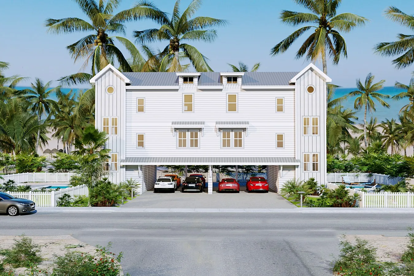 Paradise Palm Villas — multi-family 3D rendering by Praxis Studio