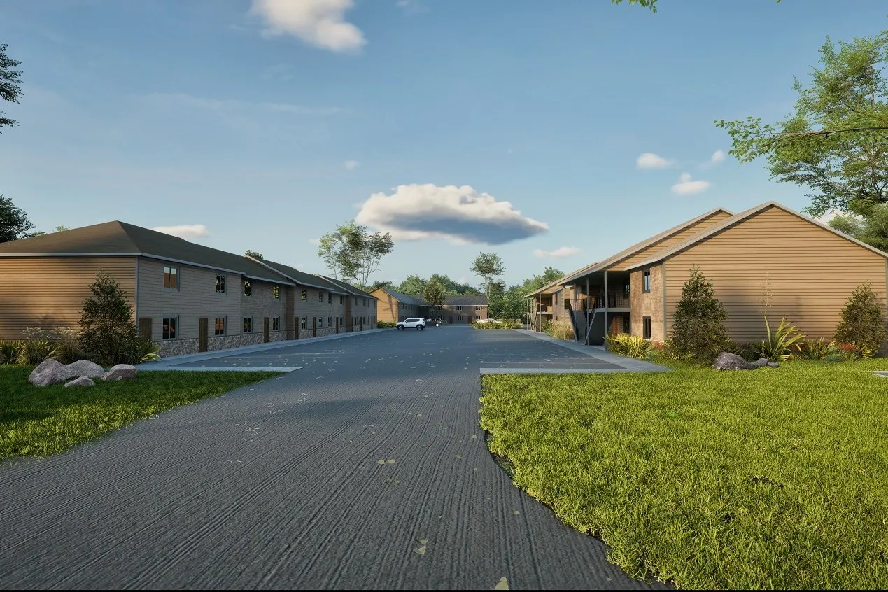 Rural Apartment Complex 31series — multi-family 3D rendering by Praxis Studio