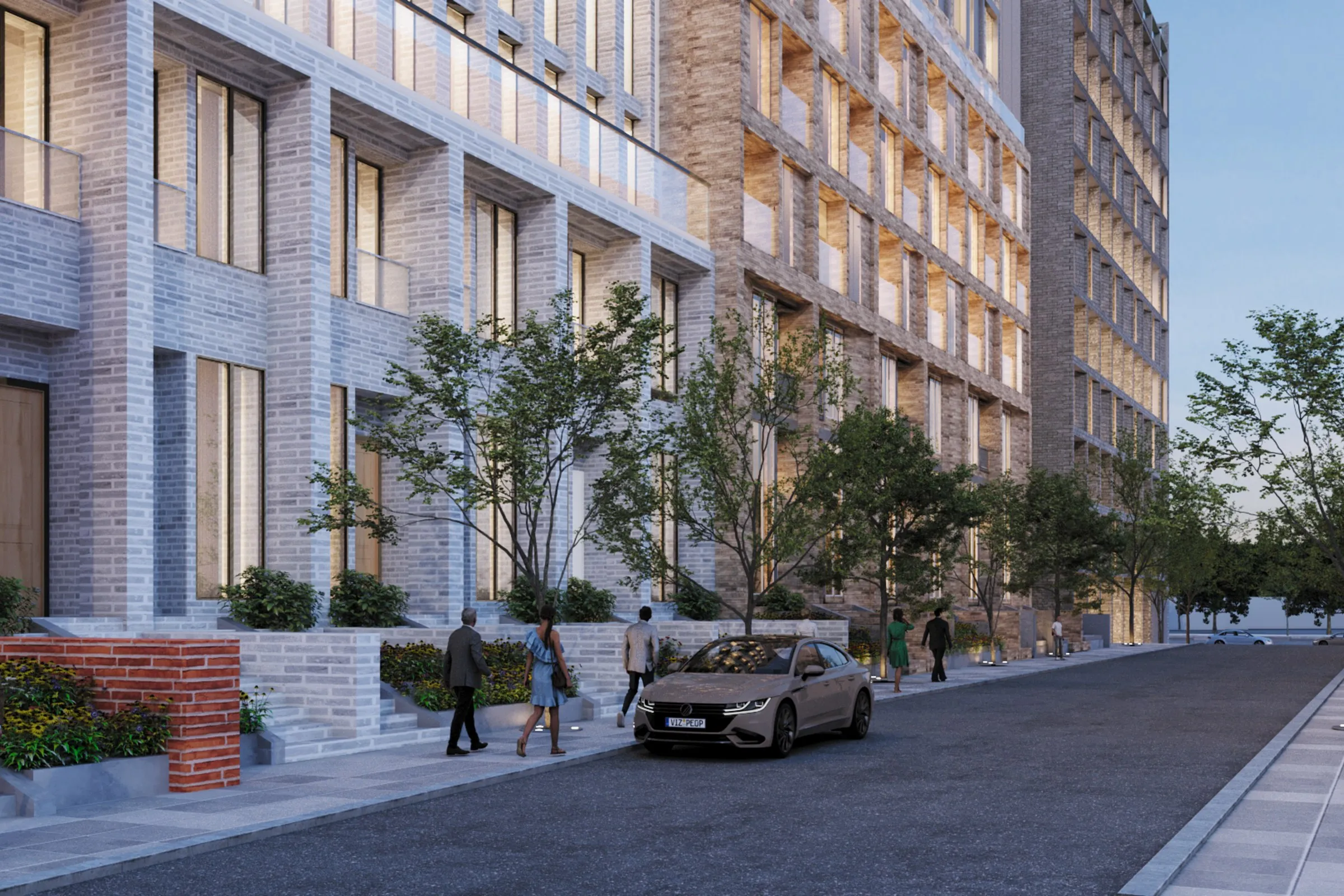 Th2 Townhouse Development — multi-family 3D rendering by Praxis Studio